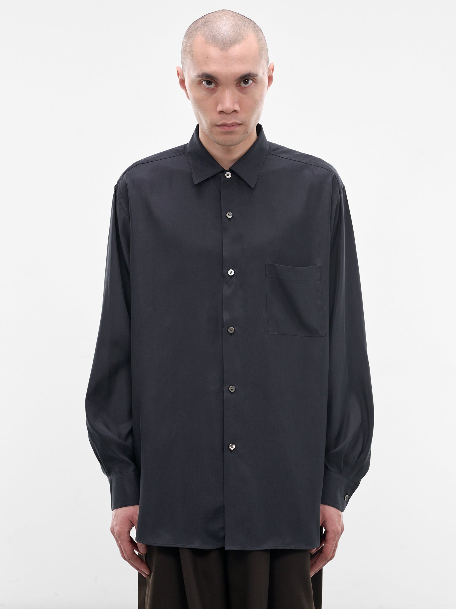Black Relaxed Button-Up Shirt (ST-1459-BLACK)