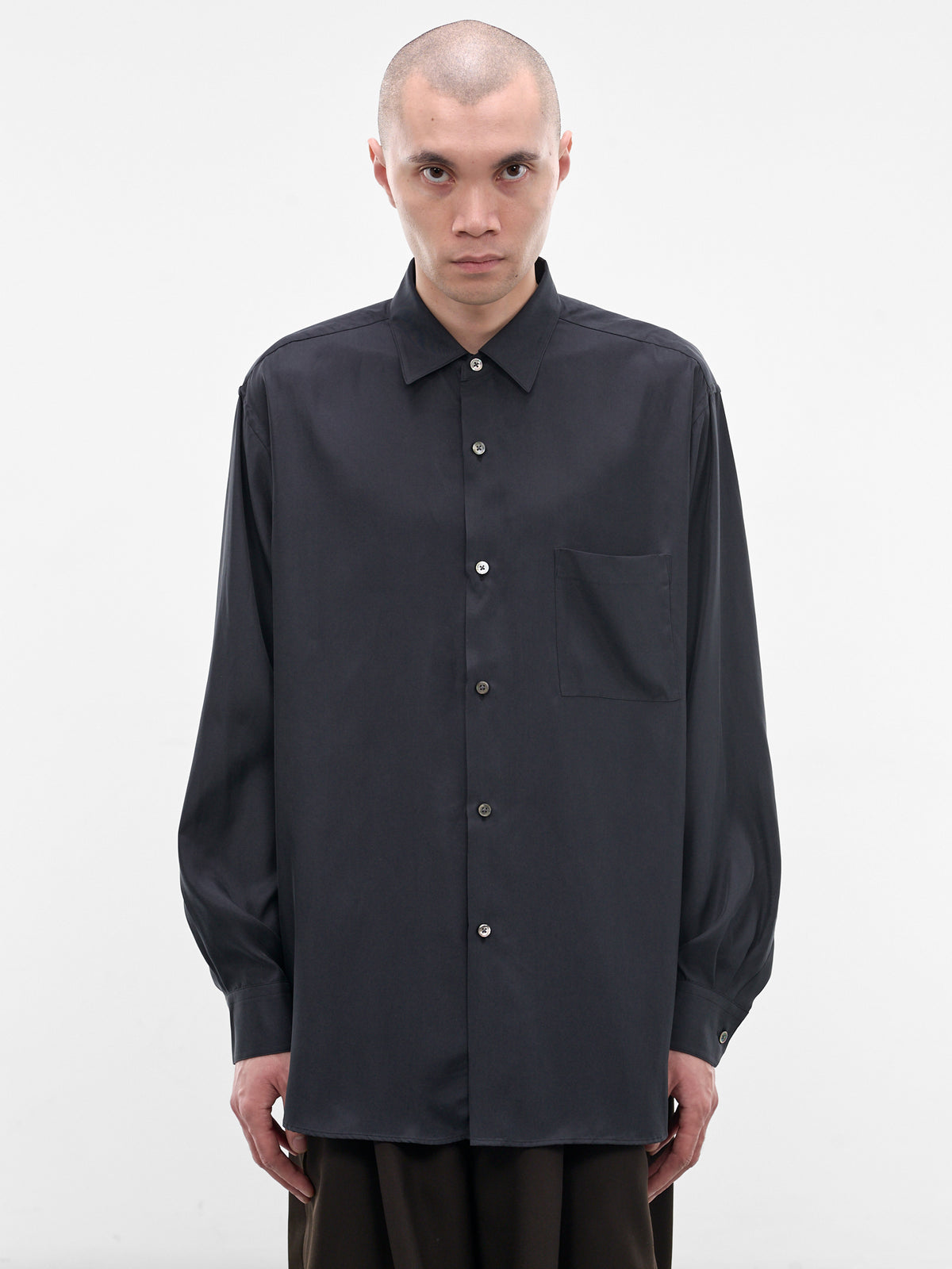 Black Relaxed Button-Up Shirt (ST-1459-BLACK)