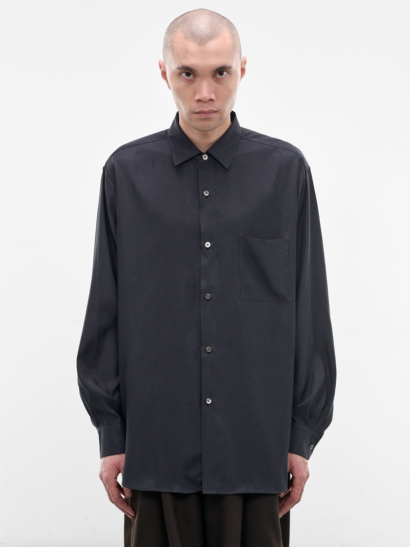 Black Relaxed Button-Up Shirt (ST-1459-BLACK)