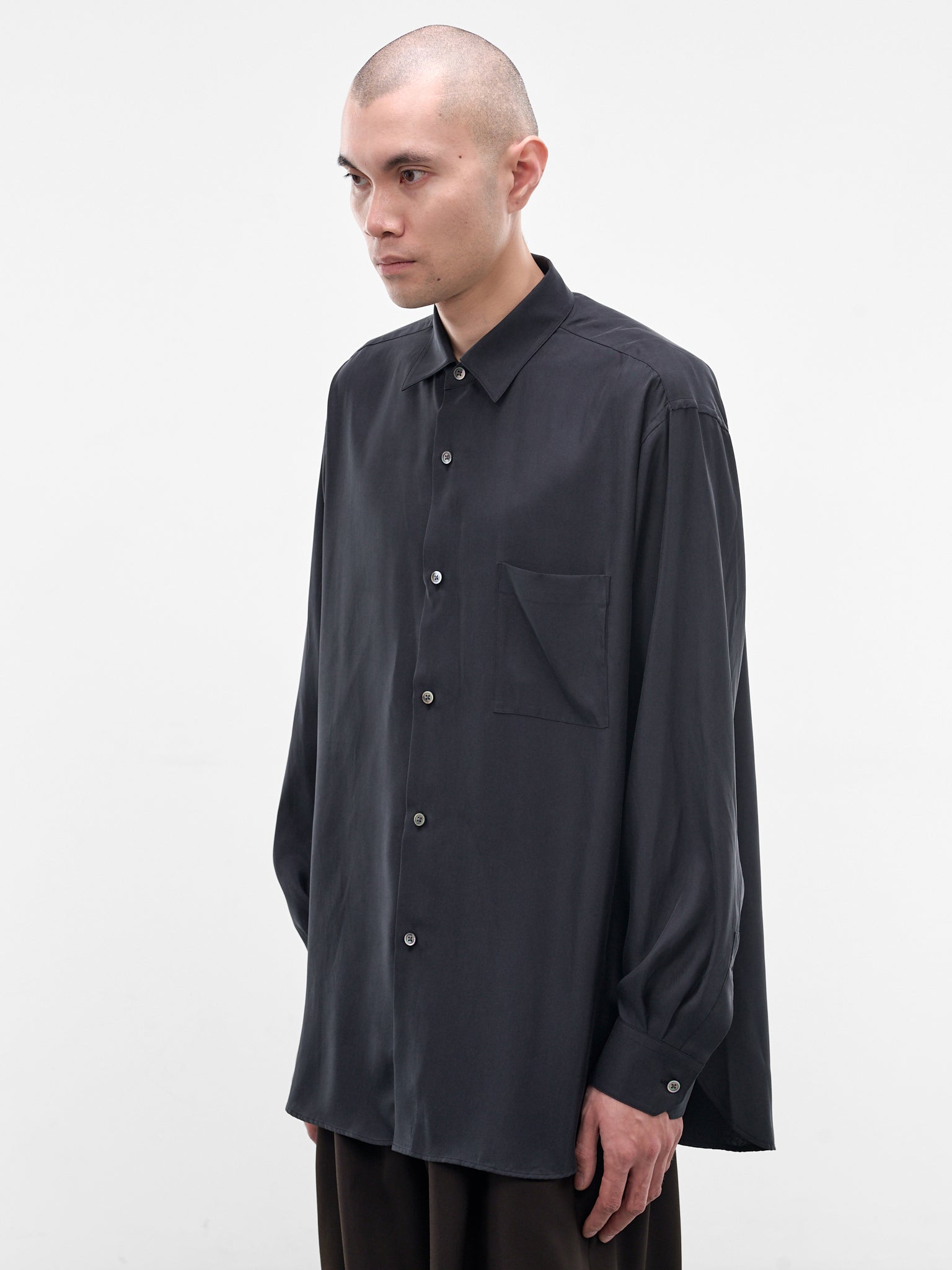 Black Relaxed Button-Up Shirt (ST-1459-BLACK)