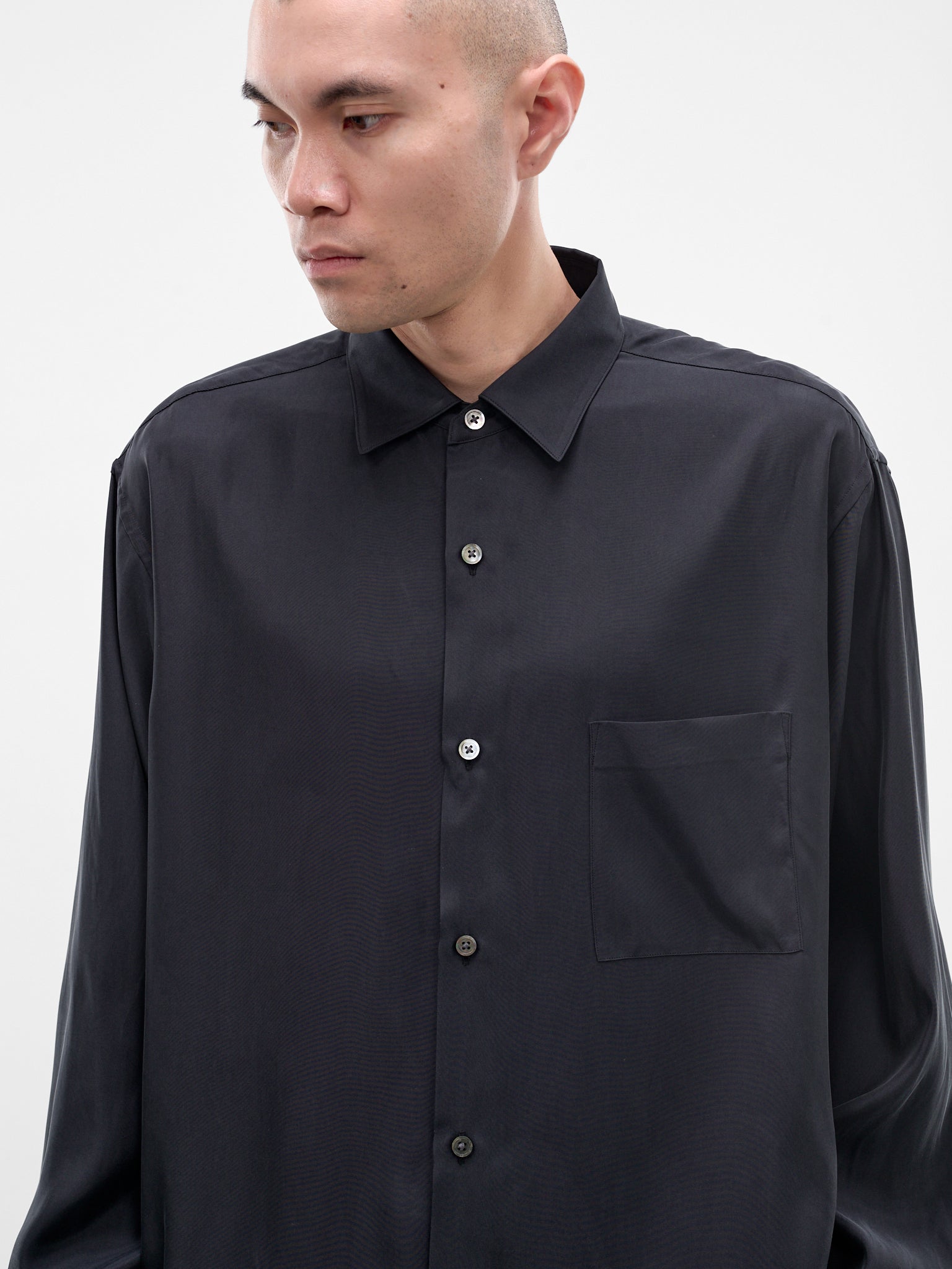 Black Relaxed Button-Up Shirt (ST-1459-BLACK)