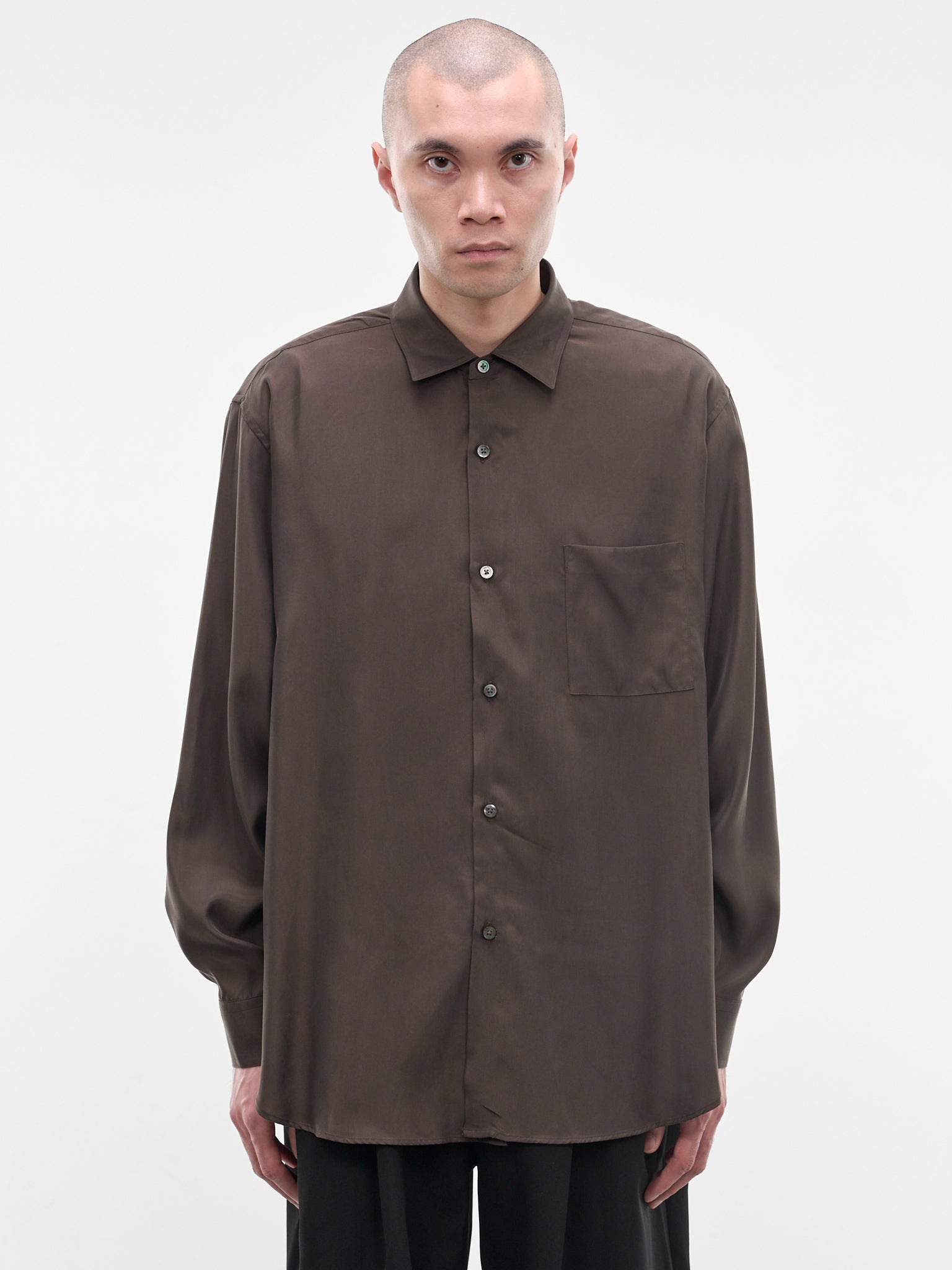 Brown Relaxed Button-Up Shirt (ST-1459-DARK-BROWN)