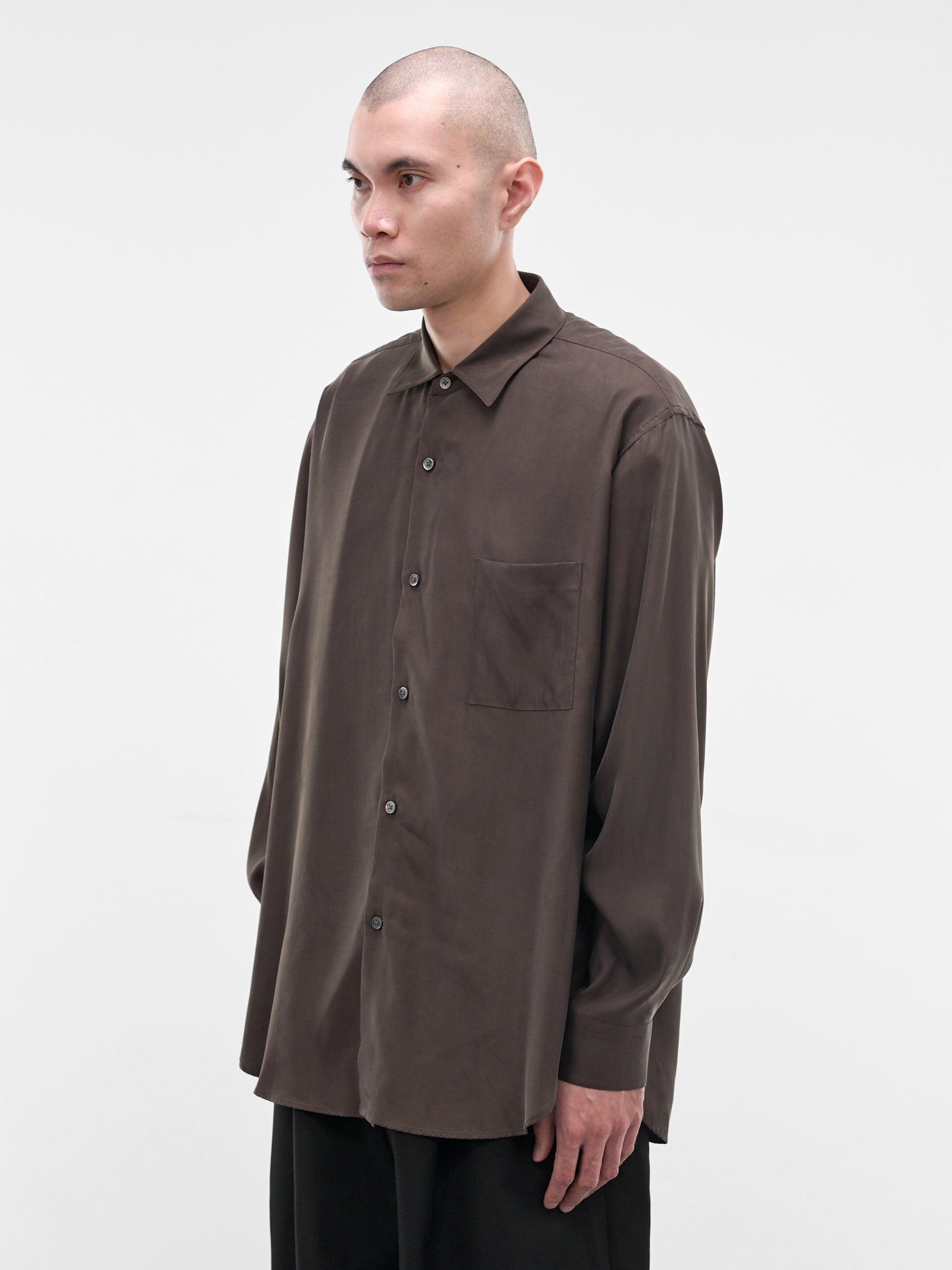 Brown Relaxed Button-Up Shirt (ST-1459-DARK-BROWN)