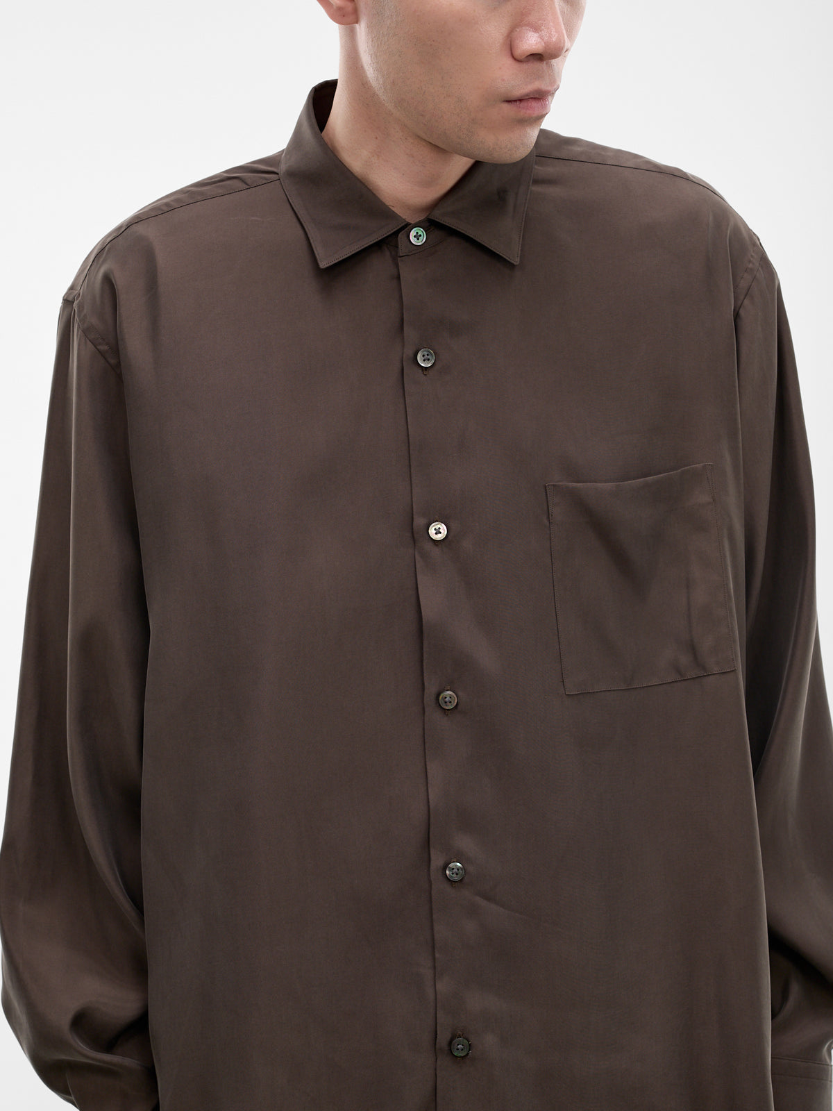 Brown Relaxed Button-Up Shirt (ST-1459-DARK-BROWN)