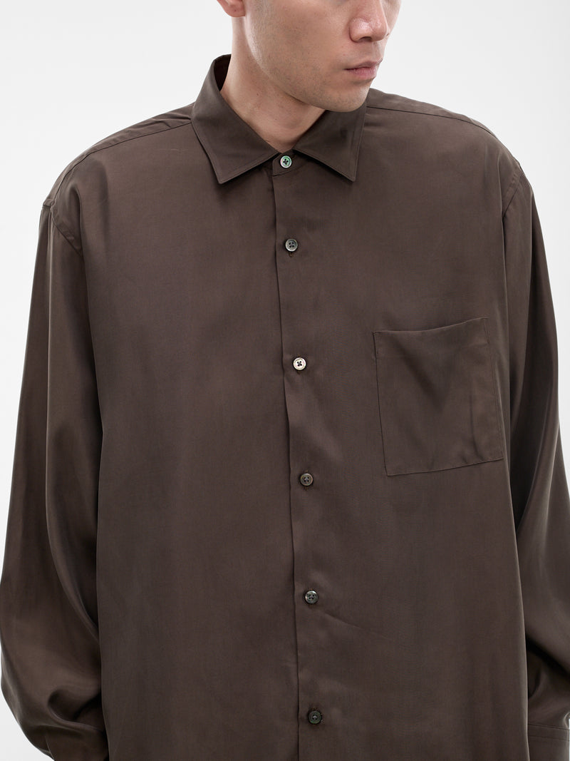 Brown Relaxed Button-Up Shirt (ST-1459-DARK-BROWN)