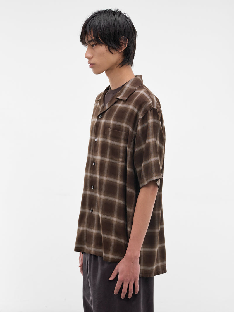 Brown Plaid Button-Up Shirt (ST-1464-BROWN-OMBRE)