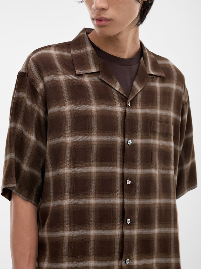 Brown Plaid Button-Up Shirt (ST-1464-BROWN-OMBRE)