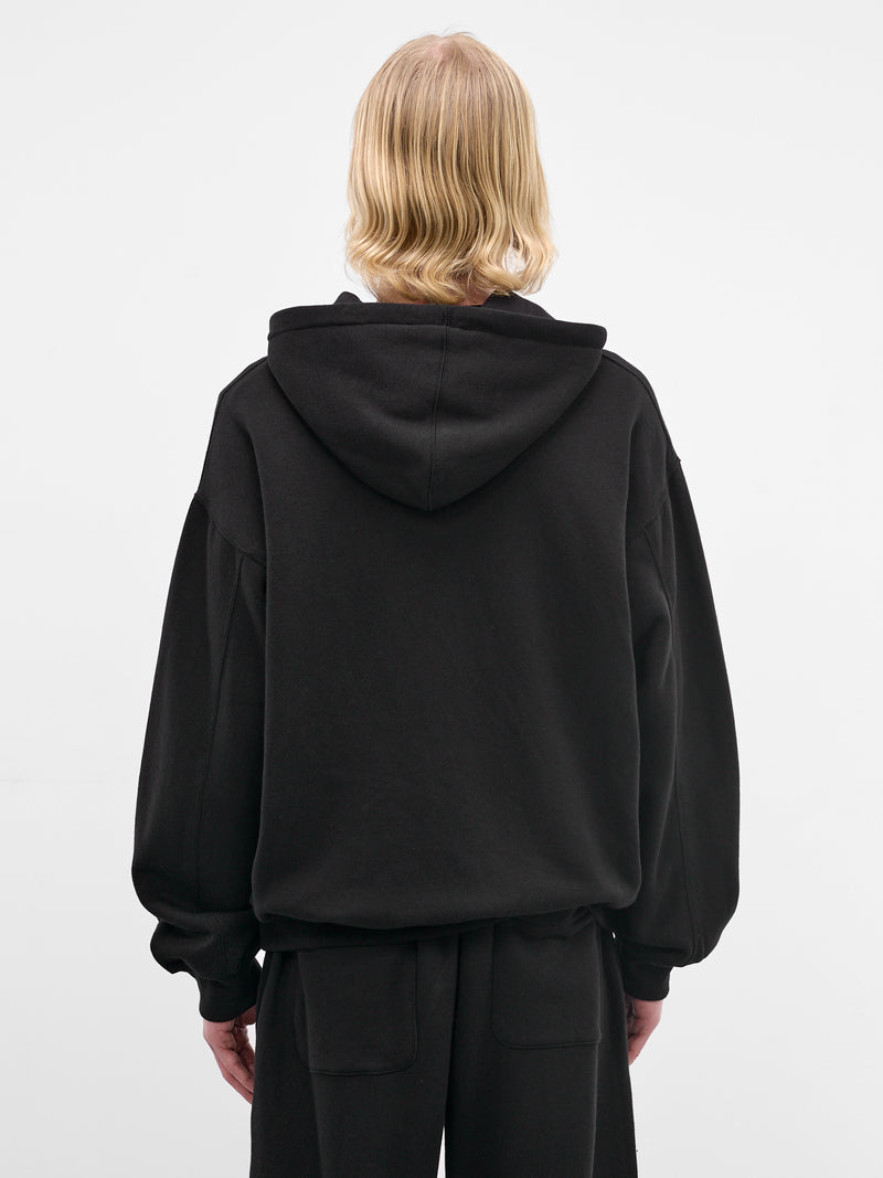 Black Cotton-Cashmere Zip Hoodie (ST-1469-BLACK)