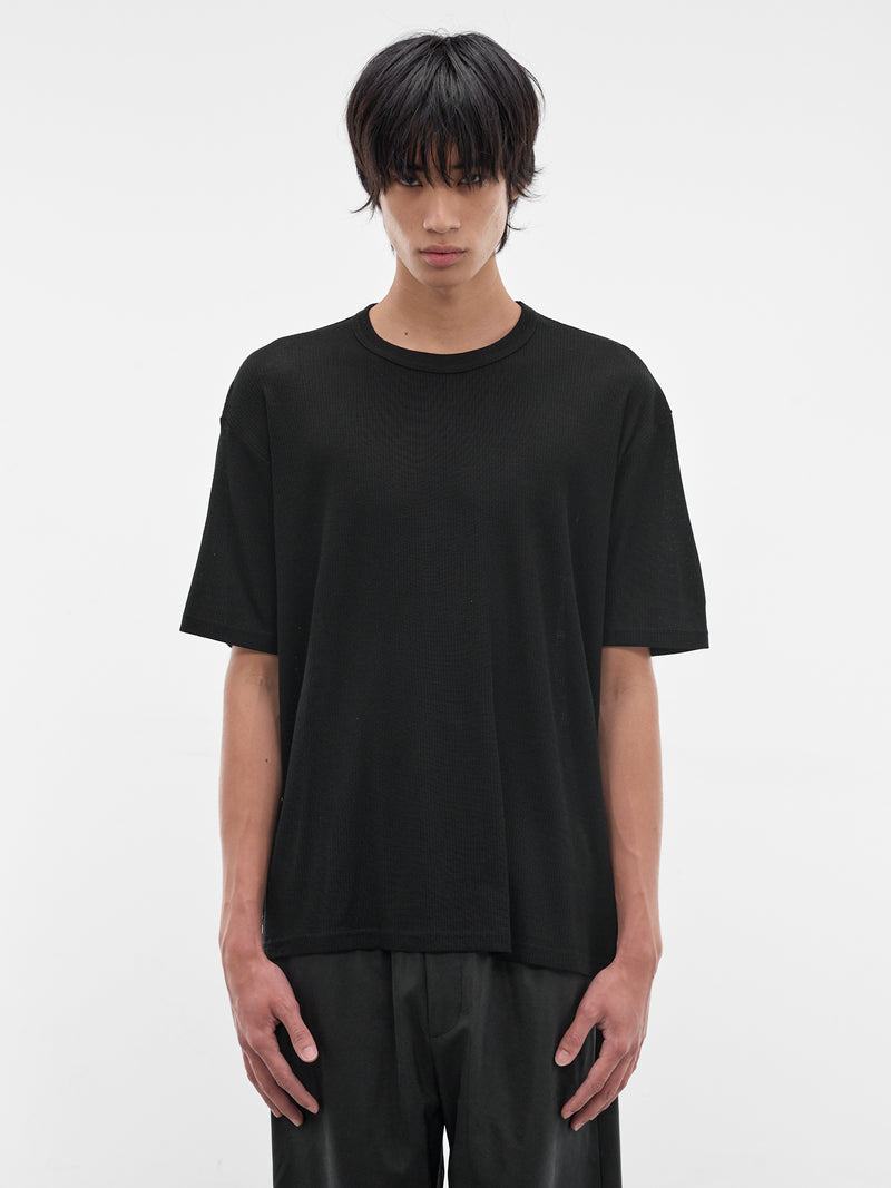 Black Rib-Knit Wool Tee (ST-1501-BLACK)