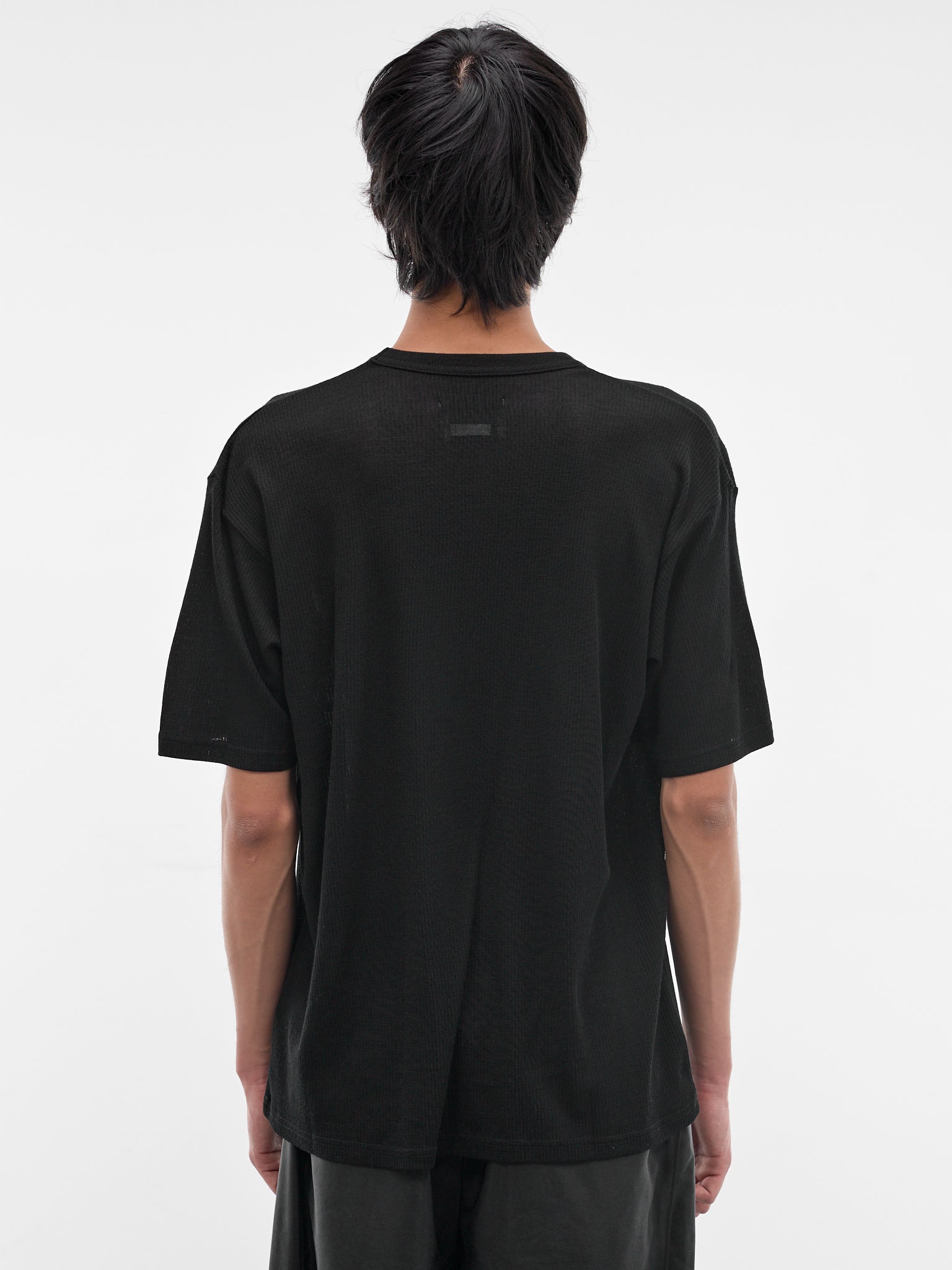 Black Rib-Knit Wool Tee (ST-1501-BLACK)