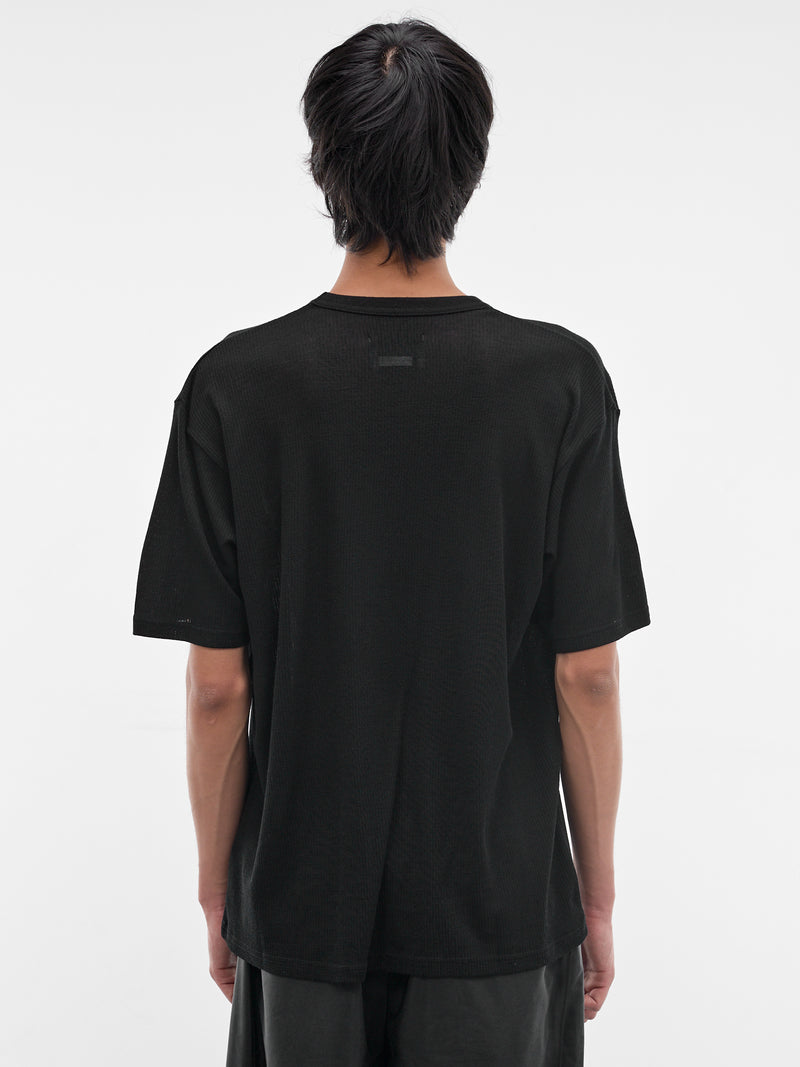 Black Rib-Knit Wool Tee (ST-1501-BLACK)