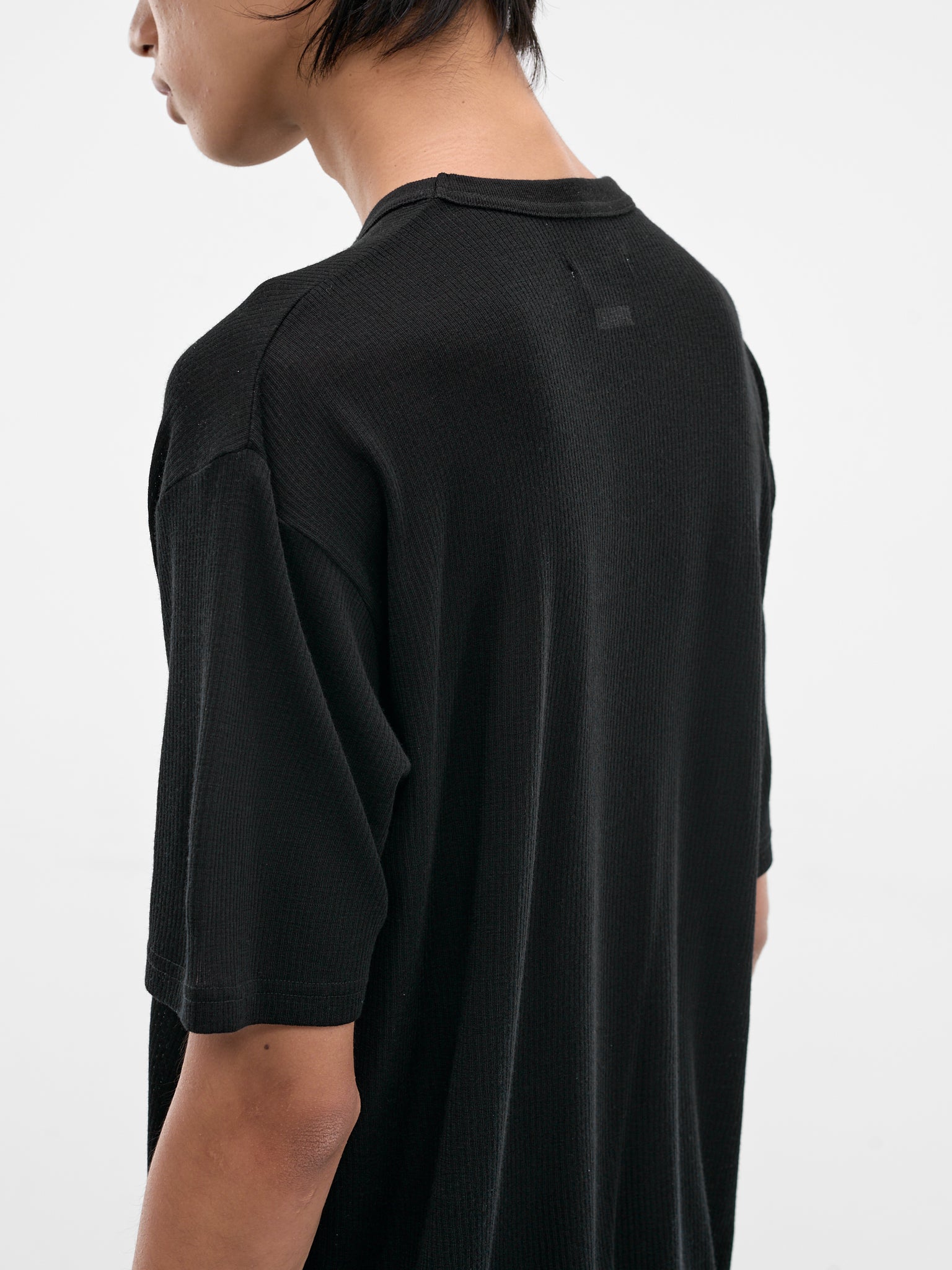 Black Rib-Knit Wool Tee (ST-1501-BLACK)