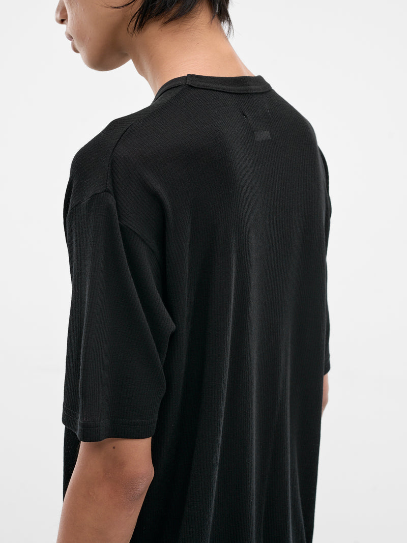 Black Rib-Knit Wool Tee (ST-1501-BLACK)
