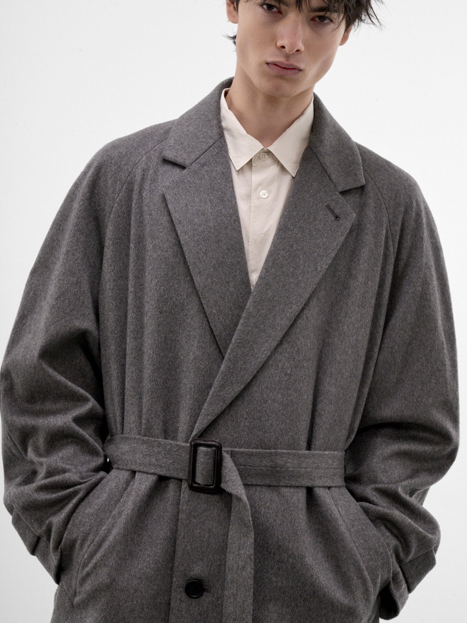 Greige Cashmere Raglan Coat (ST-1538-GREIG)