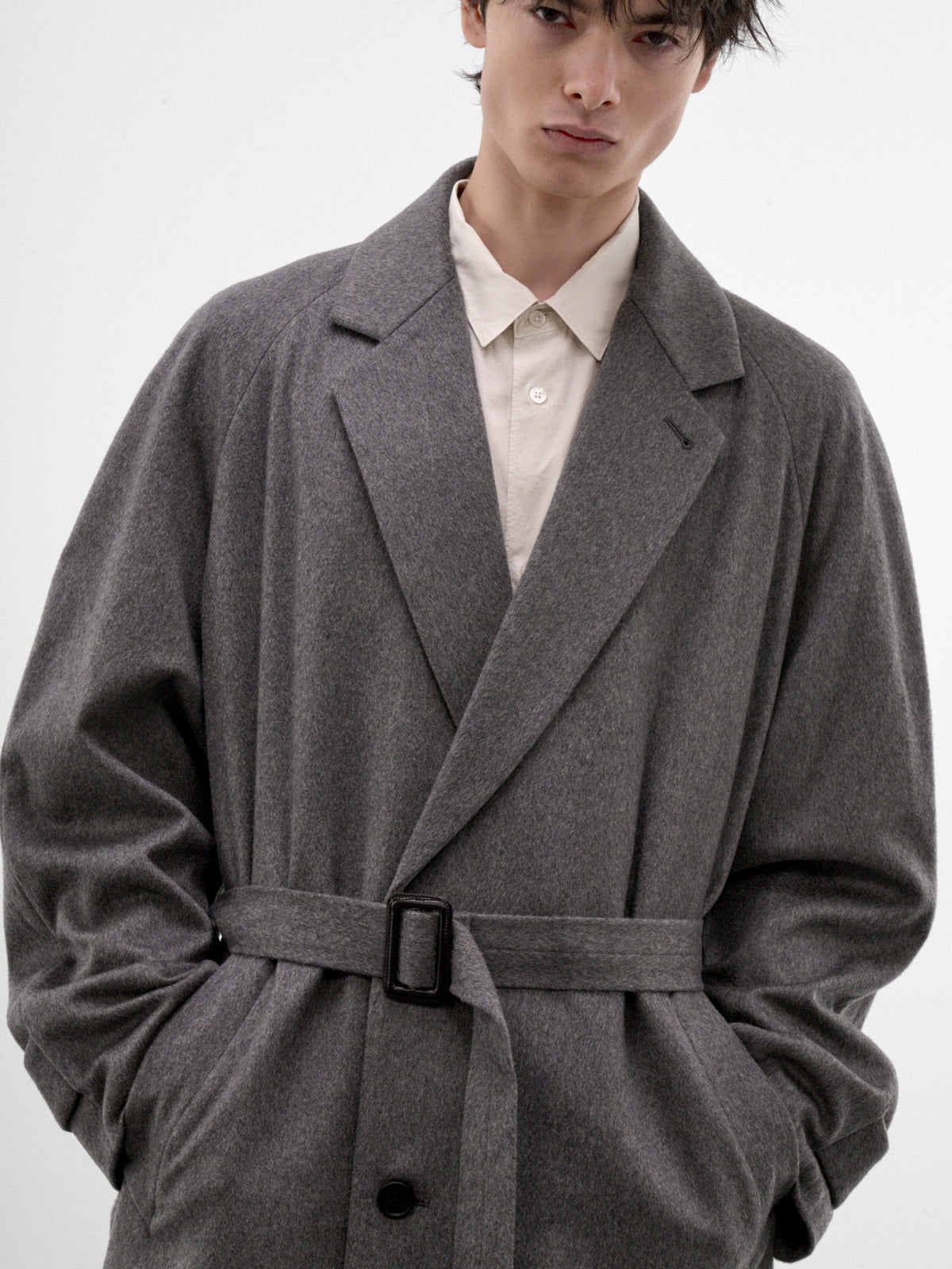 Greige Cashmere Raglan Coat (ST-1538-GREIG)