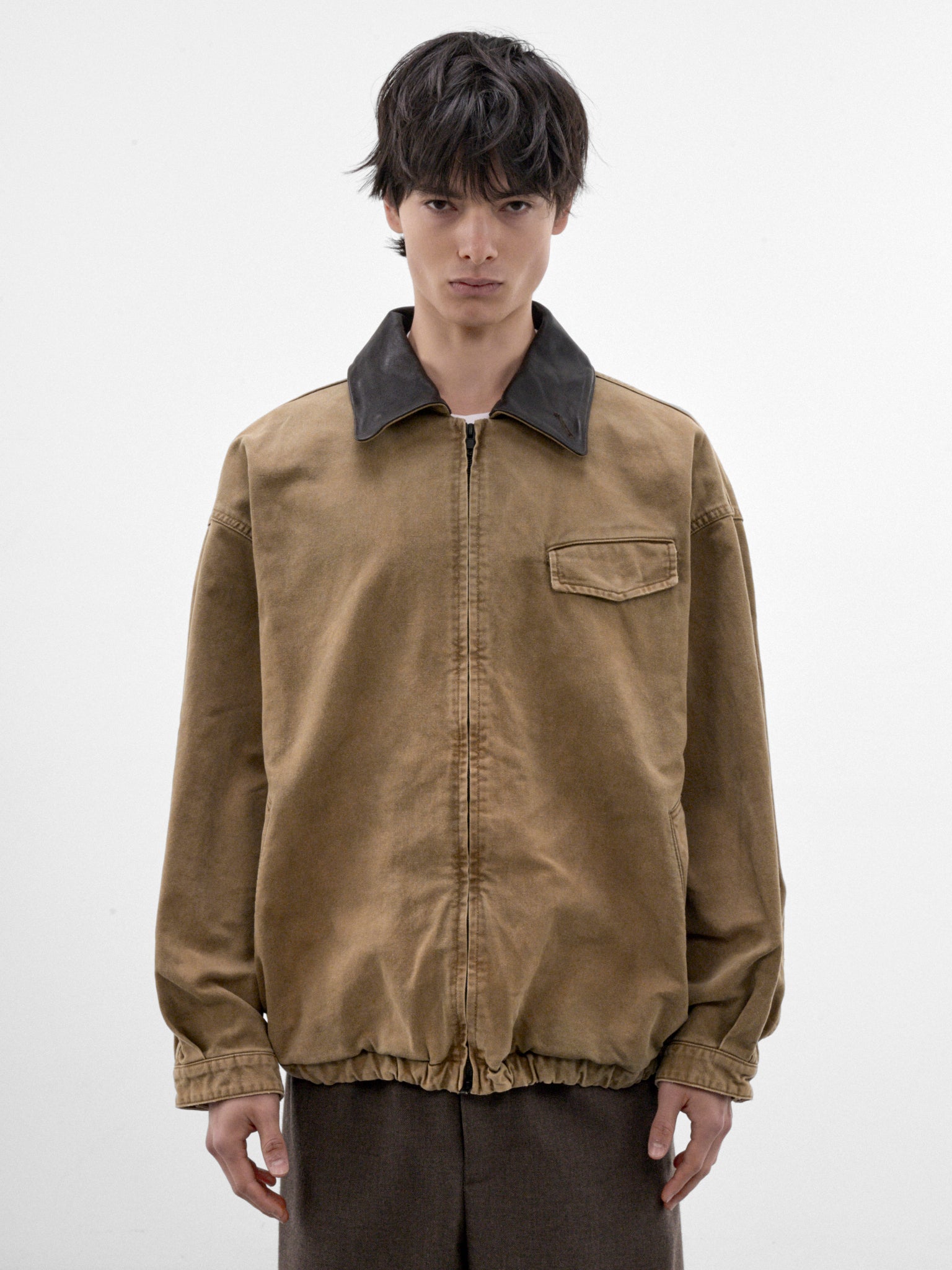 Khaki Whipcord Zip Jacket (ST-1578-KHAKI)