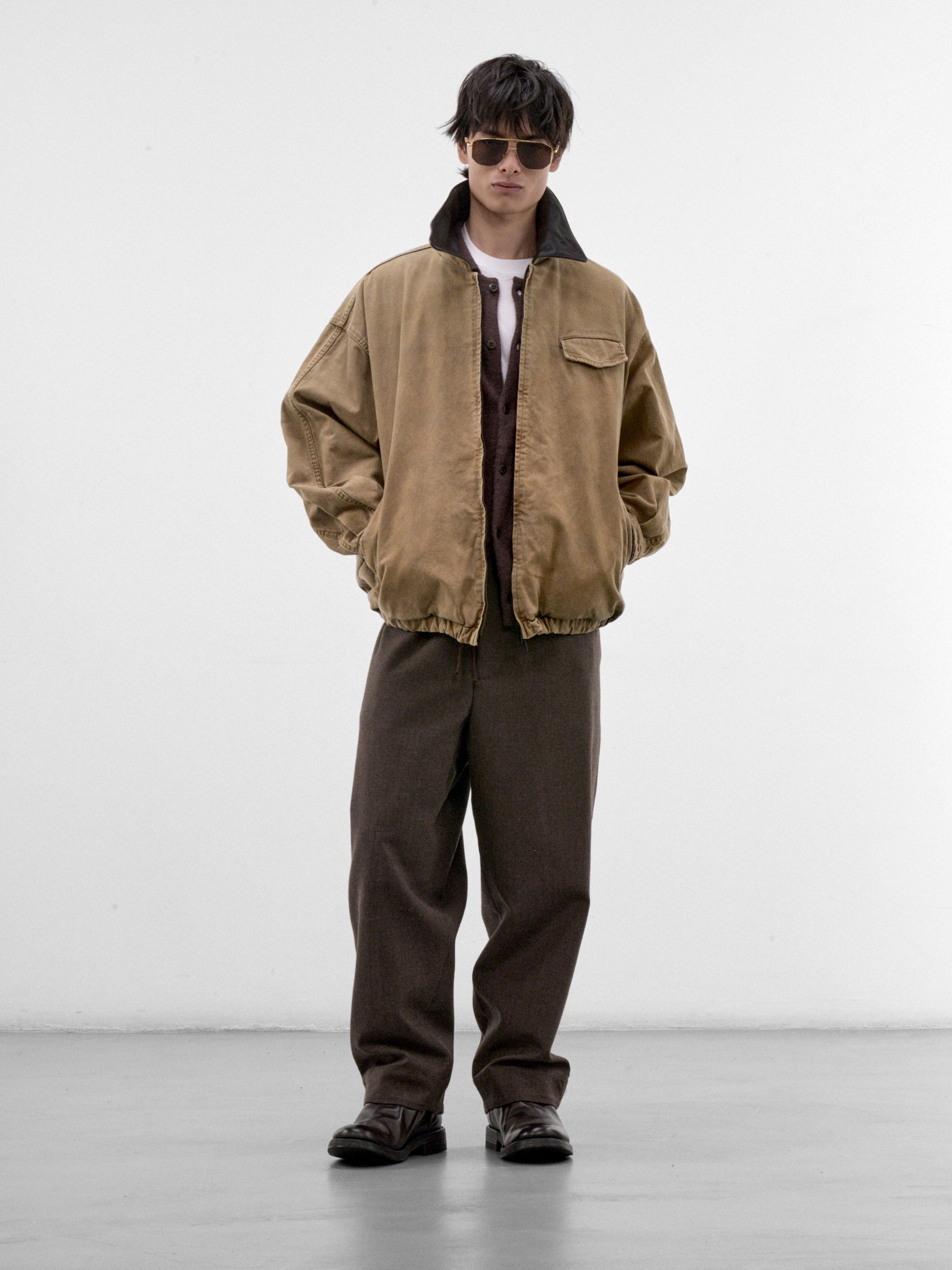 Khaki Whipcord Zip Jacket (ST-1578-KHAKI)
