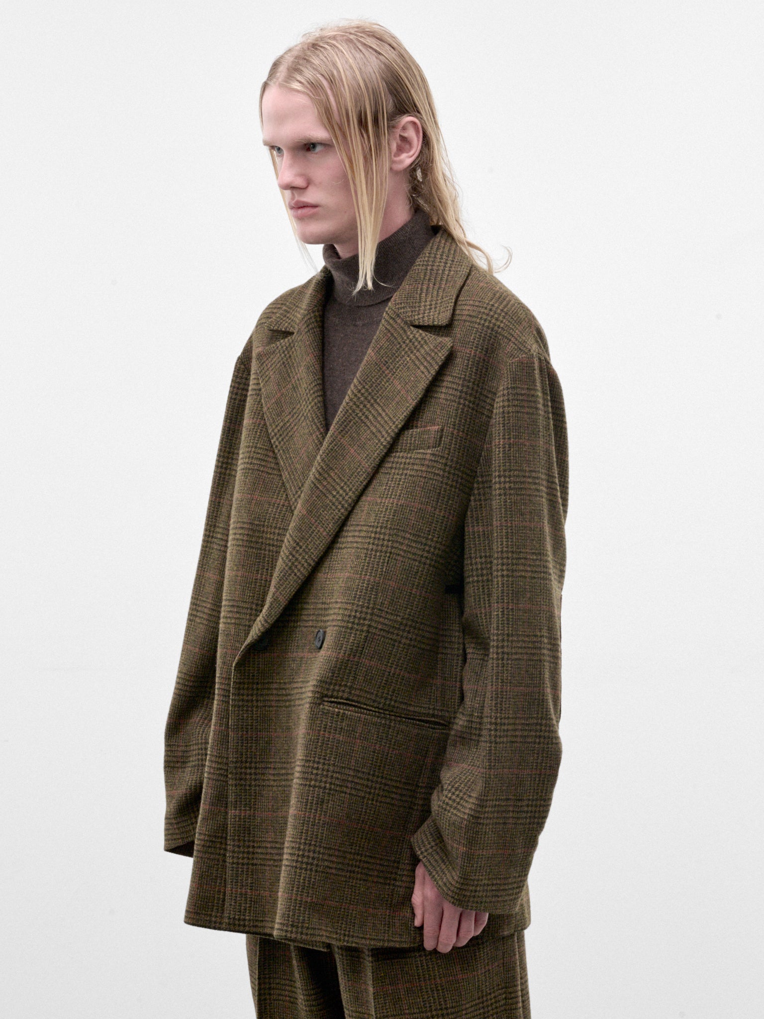 Wool Tweed Check Oversized Blazer (ST-1586-TWEED-CHECK)