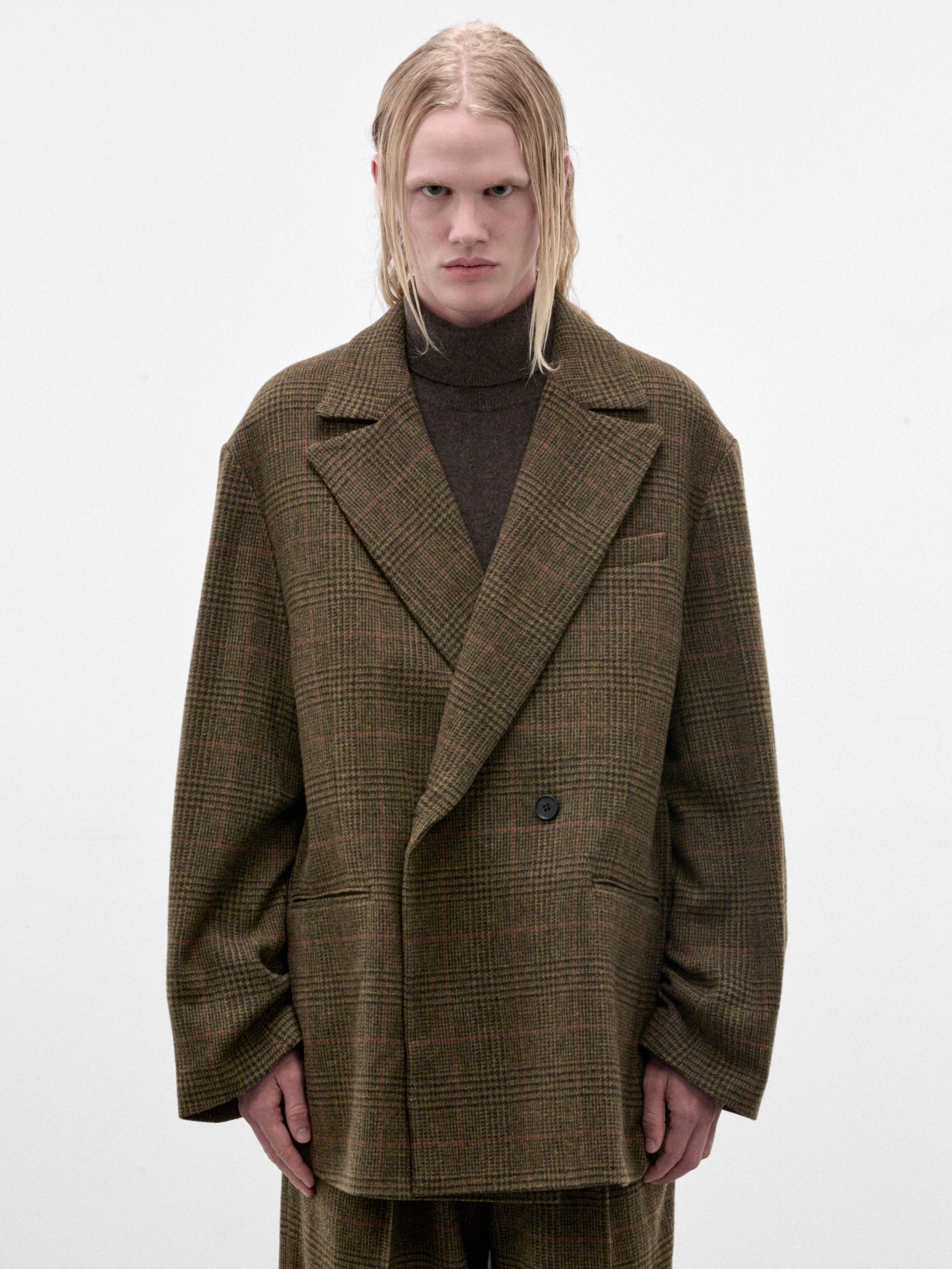 Wool Tweed Check Oversized Blazer (ST-1586-TWEED-CHECK)