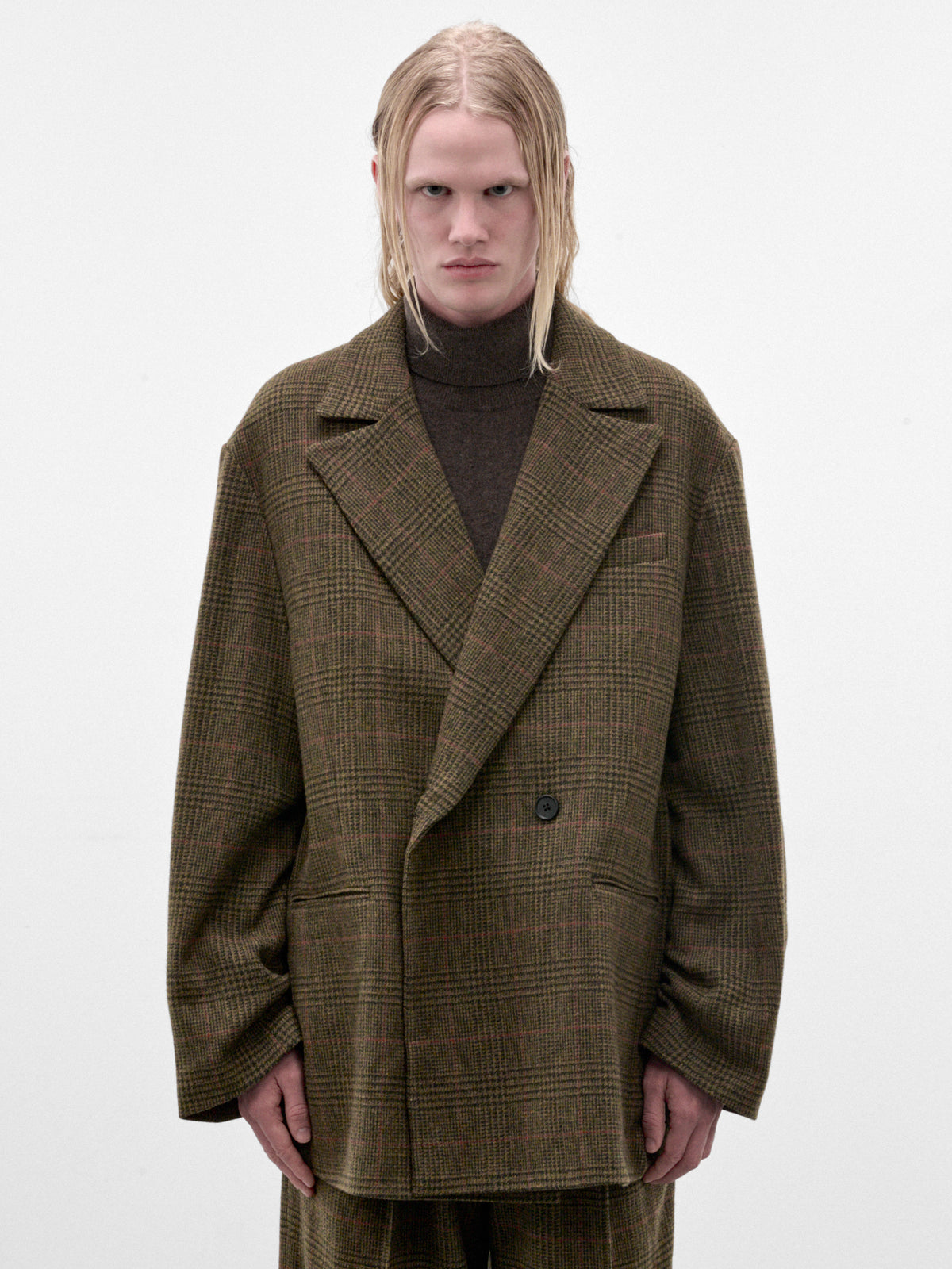 Wool Tweed Check Oversized Blazer (ST-1586-TWEED-CHECK)
