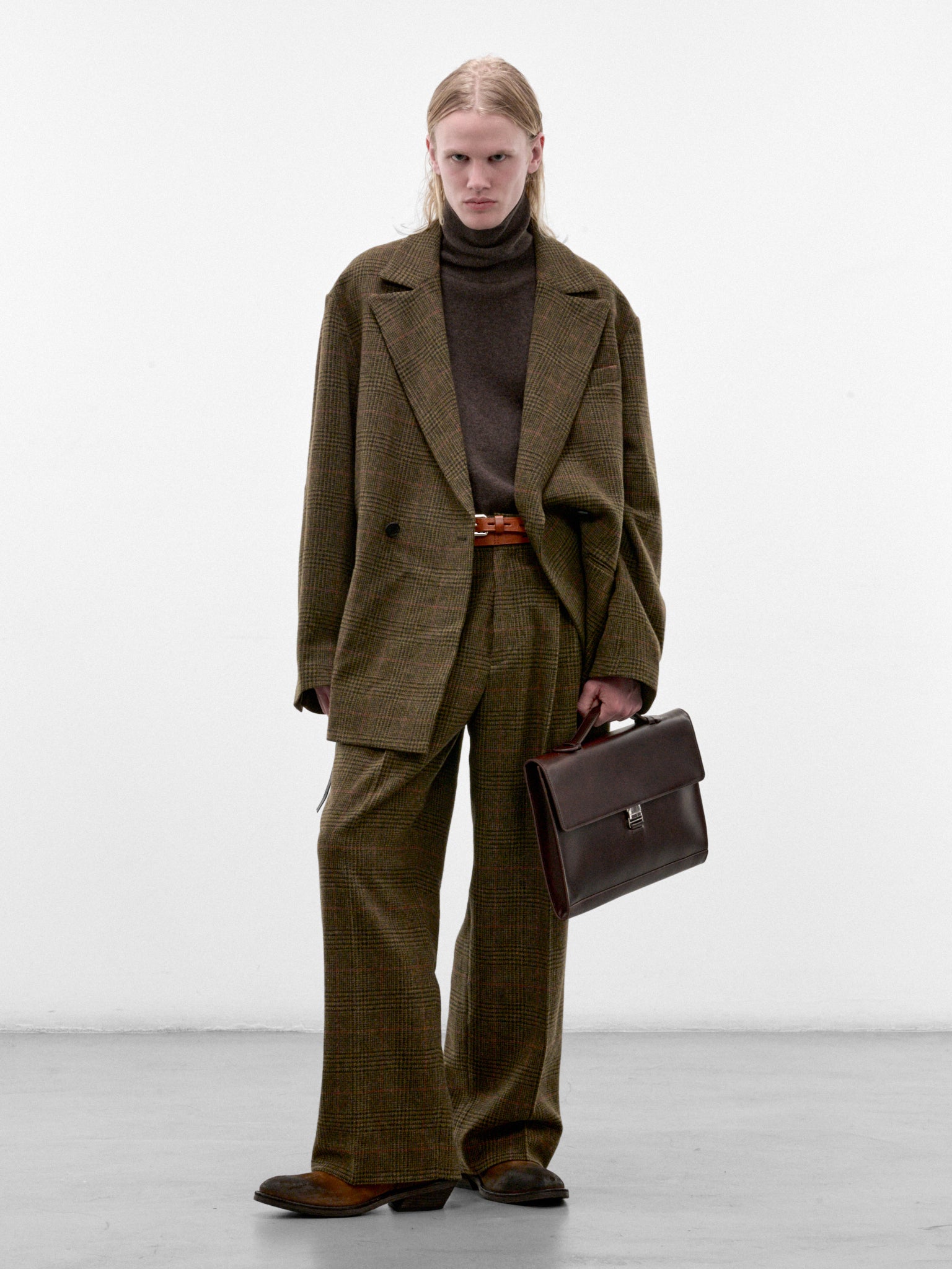 Wool Tweed Check Oversized Blazer (ST-1586-TWEED-CHECK)