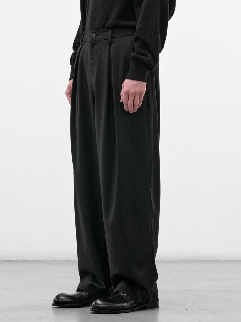 Black Wide Pleated Trousers (ST-1609-BLACK)