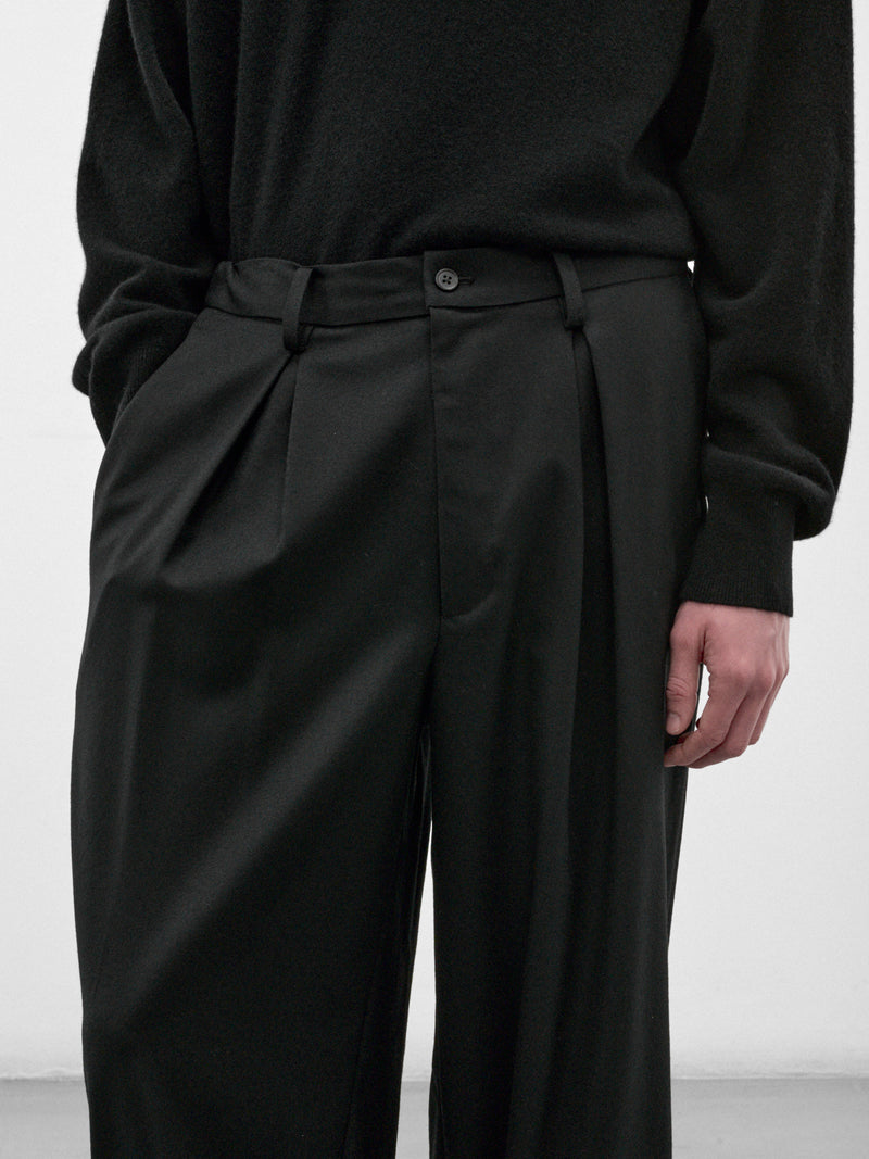 Black Wide Pleated Trousers (ST-1609-BLACK)