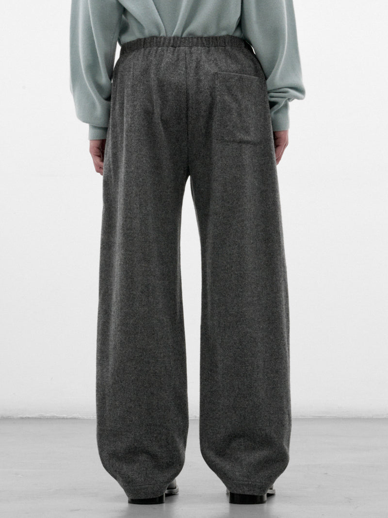 Gray Wool-Cashmere Drawstring Trousers (ST-1622-GREY)
