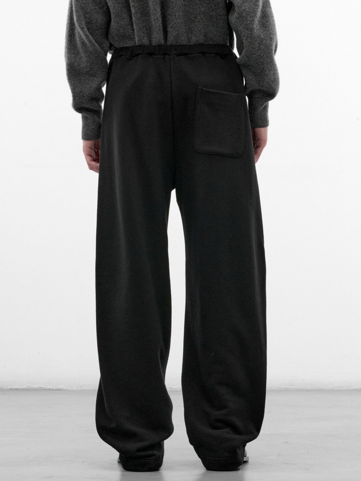 Black Wool Wide Drawstring Trousers (ST-1627-BLACK)