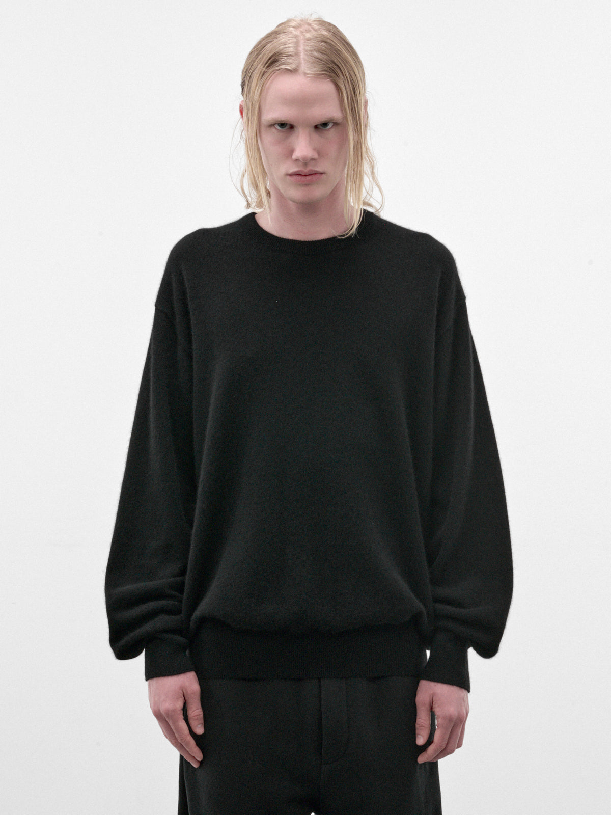 Black Cashmere Crewneck Sweater (ST-1628-BLACK)