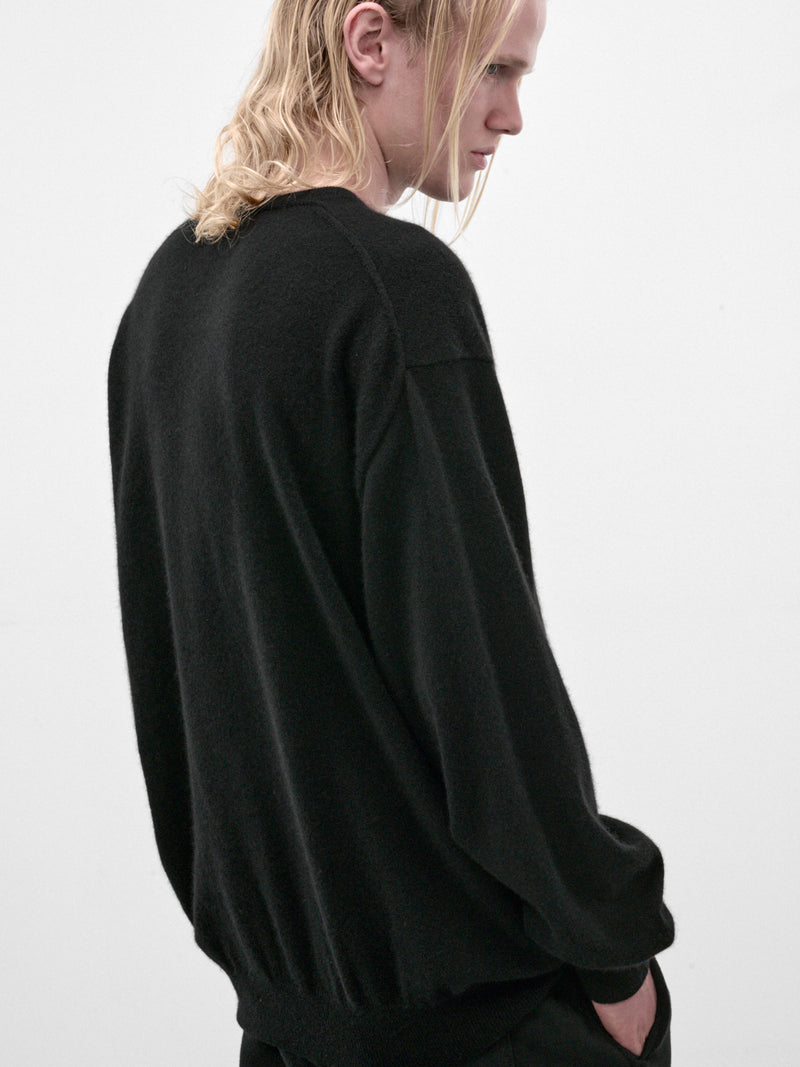 Black Cashmere Crewneck Sweater (ST-1628-BLACK)