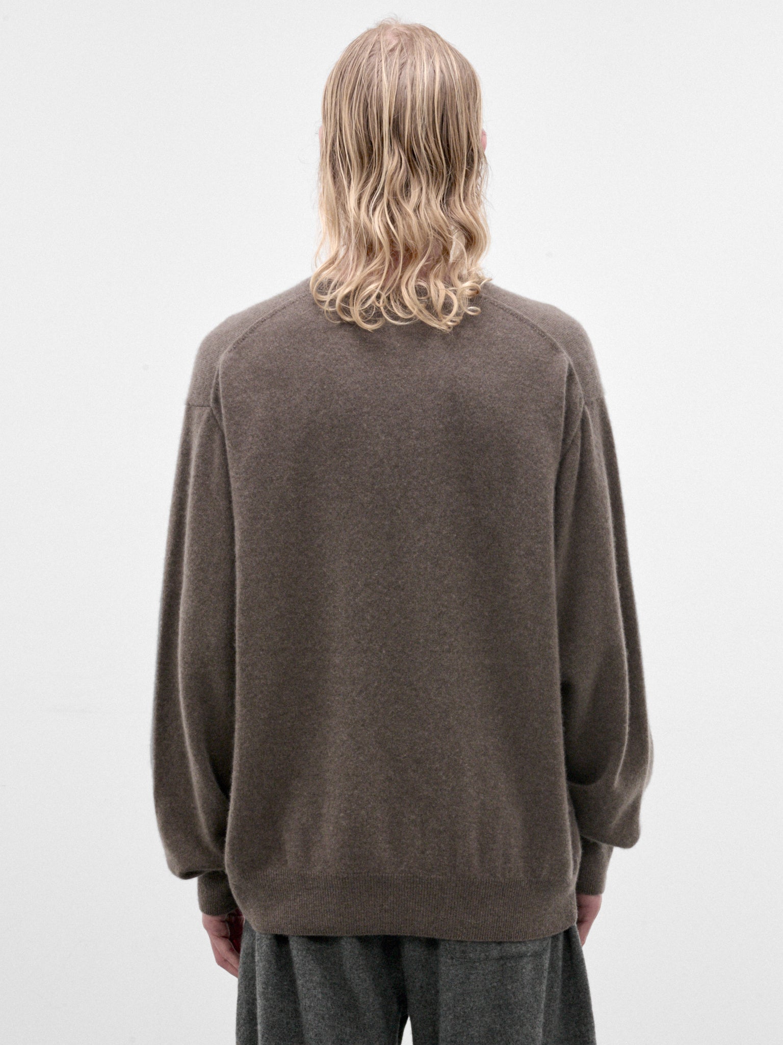 Taupe Cashmere Crewneck Sweater (ST-1628-TAUPE)