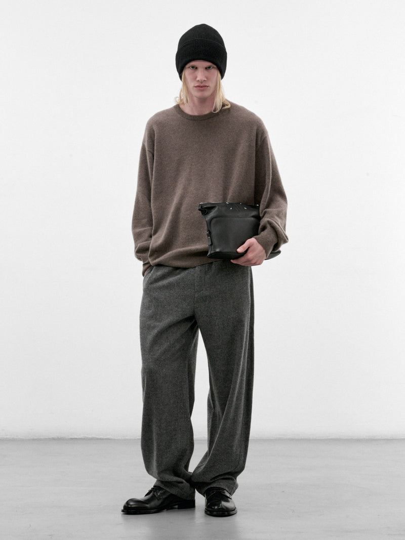 Taupe Cashmere Crewneck Sweater (ST-1628-TAUPE)