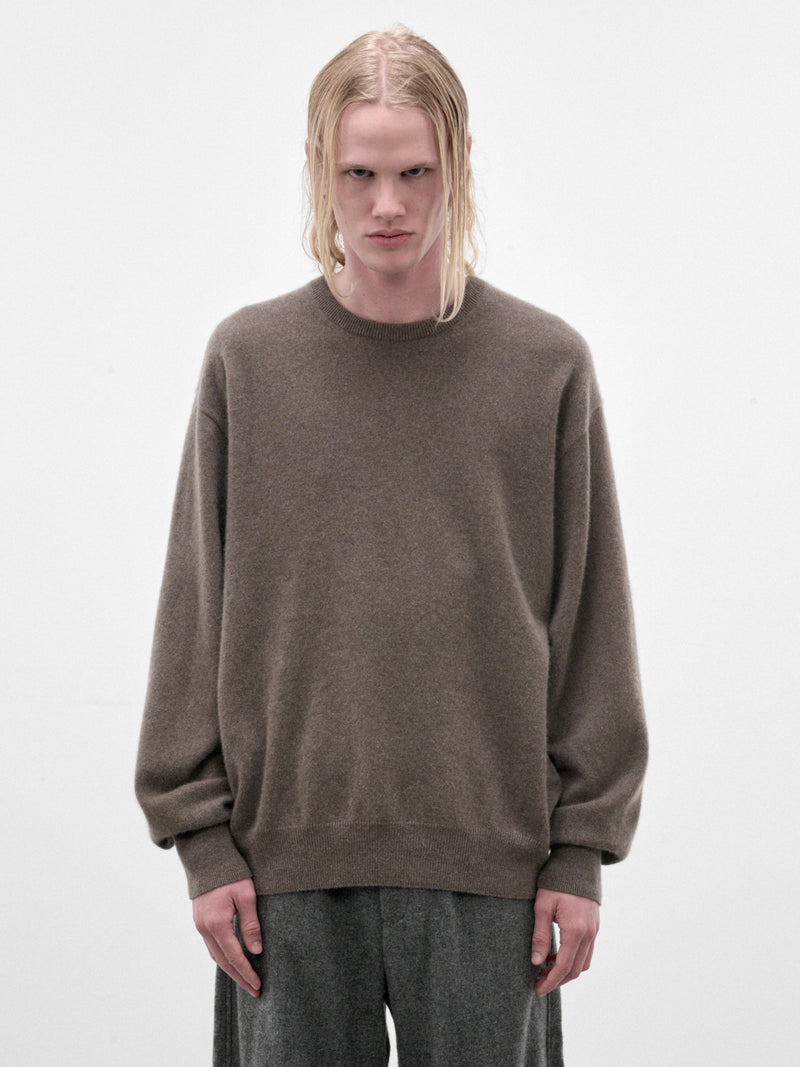 Taupe Cashmere Crewneck Sweater (ST-1628-TAUPE)
