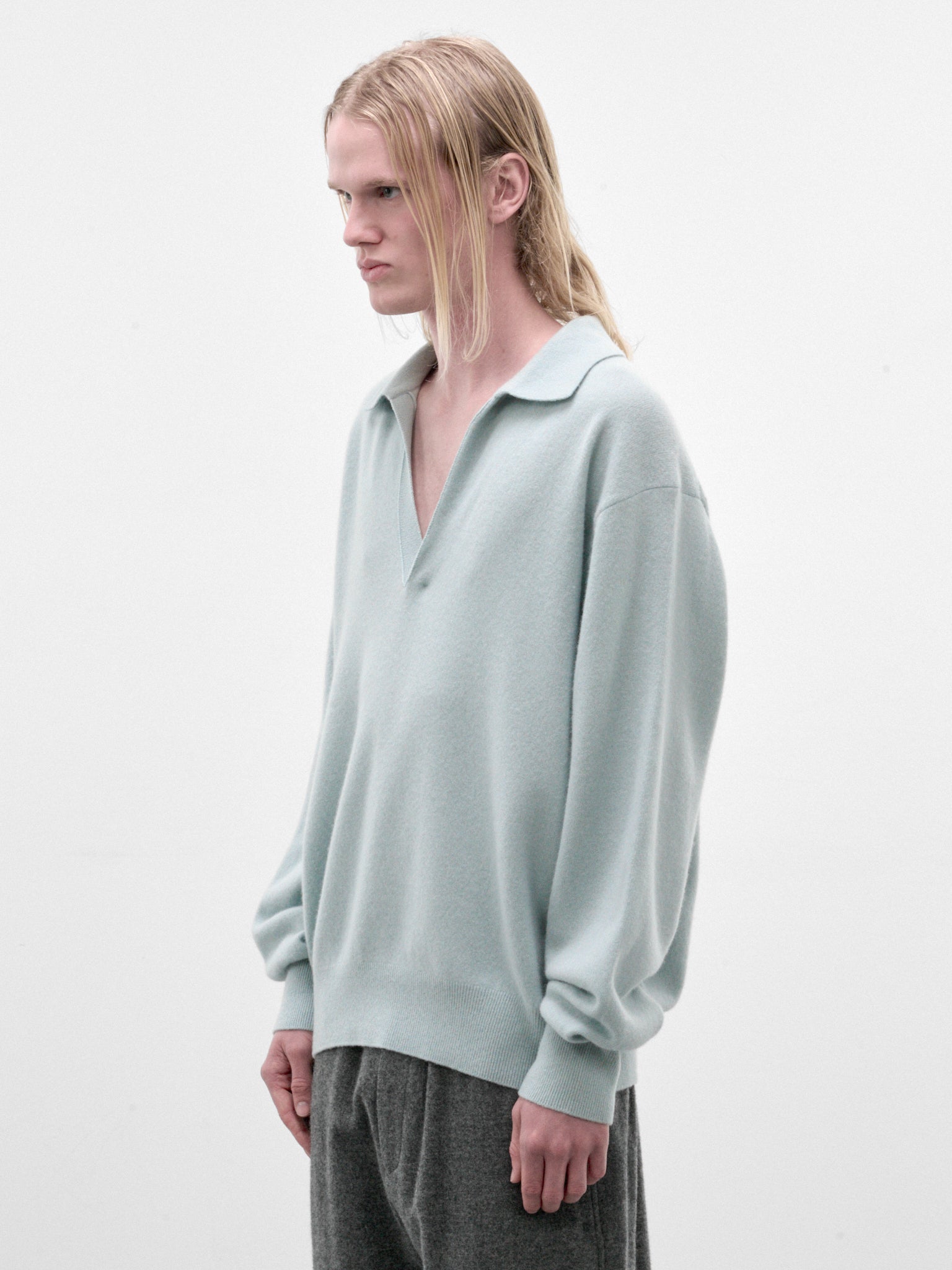 Green Wool Skipper Sweater (ST-1636-SAX-LIGHT-GREEN)