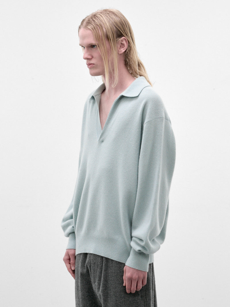 Green Wool Skipper Sweater (ST-1636-SAX-LIGHT-GREEN)