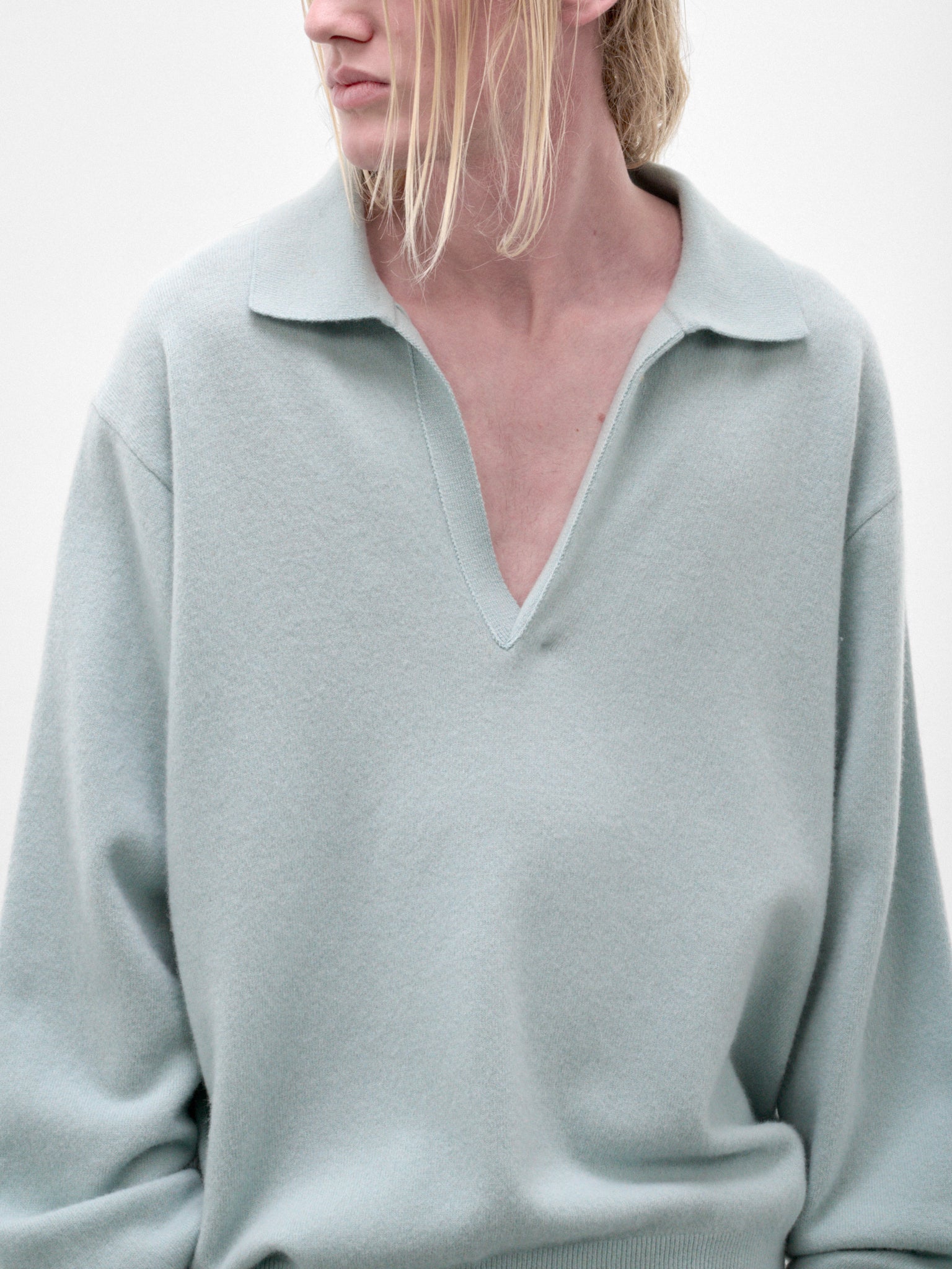 Green Wool Skipper Sweater (ST-1636-SAX-LIGHT-GREEN)