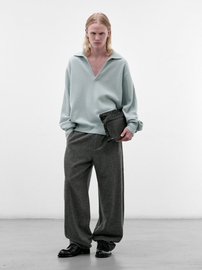 Green Wool Skipper Sweater (ST-1636-SAX-LIGHT-GREEN)