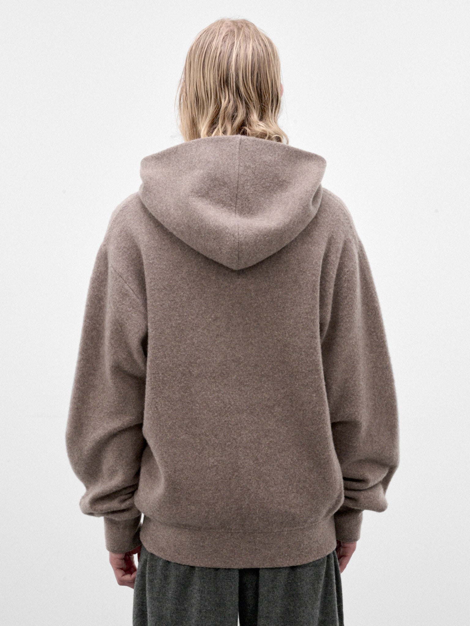 Beige Wool Knit Zip Hoodie (ST-1638-BEIGE)