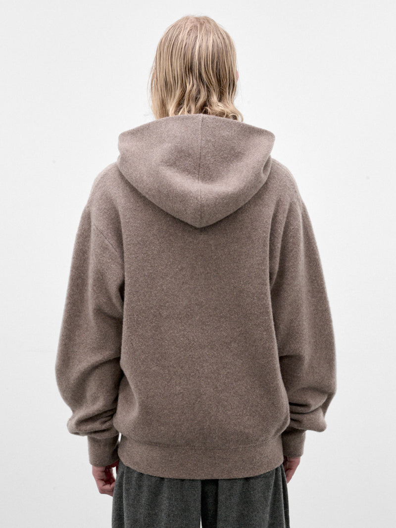 Beige Wool Knit Zip Hoodie (ST-1638-BEIGE)