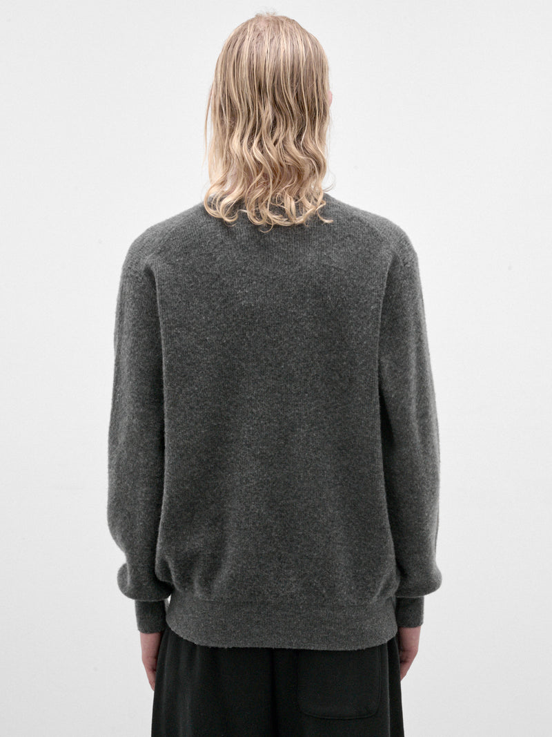 Gray Wool Knit Crewneck Sweater (ST-1639-GREY)