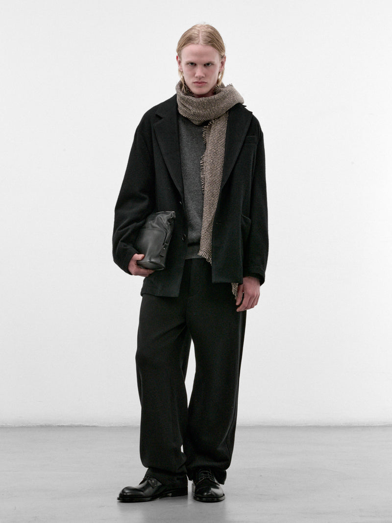 Gray Wool Knit Crewneck Sweater (ST-1639-GREY)