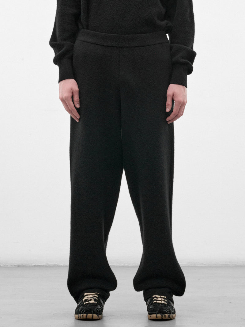 Black Wool Knit Easy Trousers (ST-1641-BLACK)