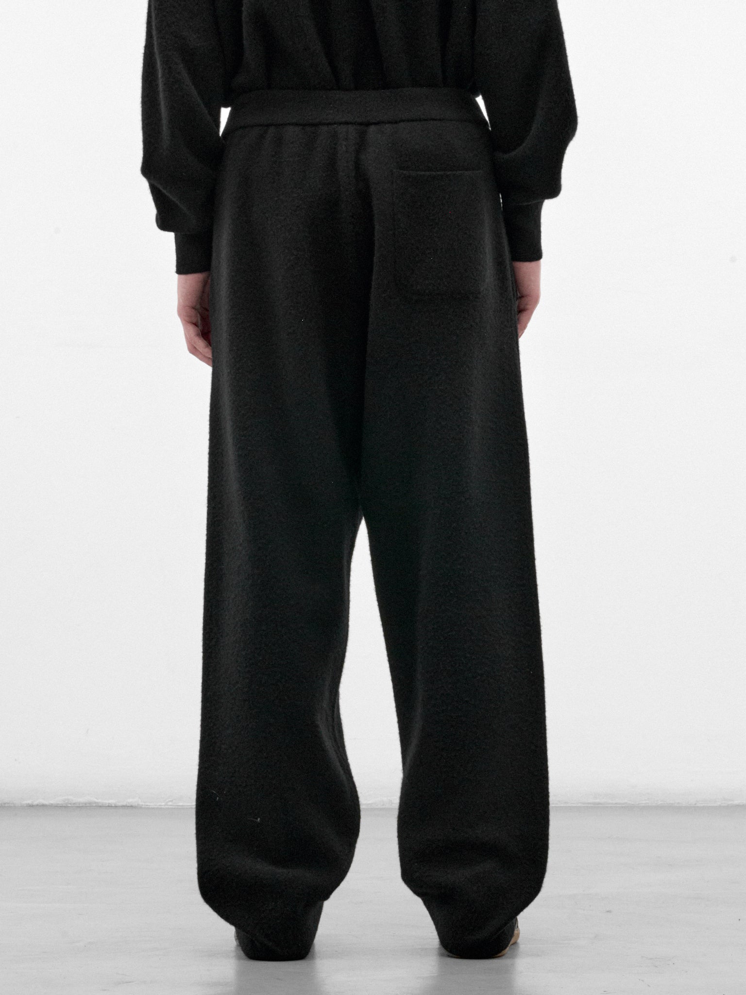 Black Wool Knit Easy Trousers (ST-1641-BLACK)