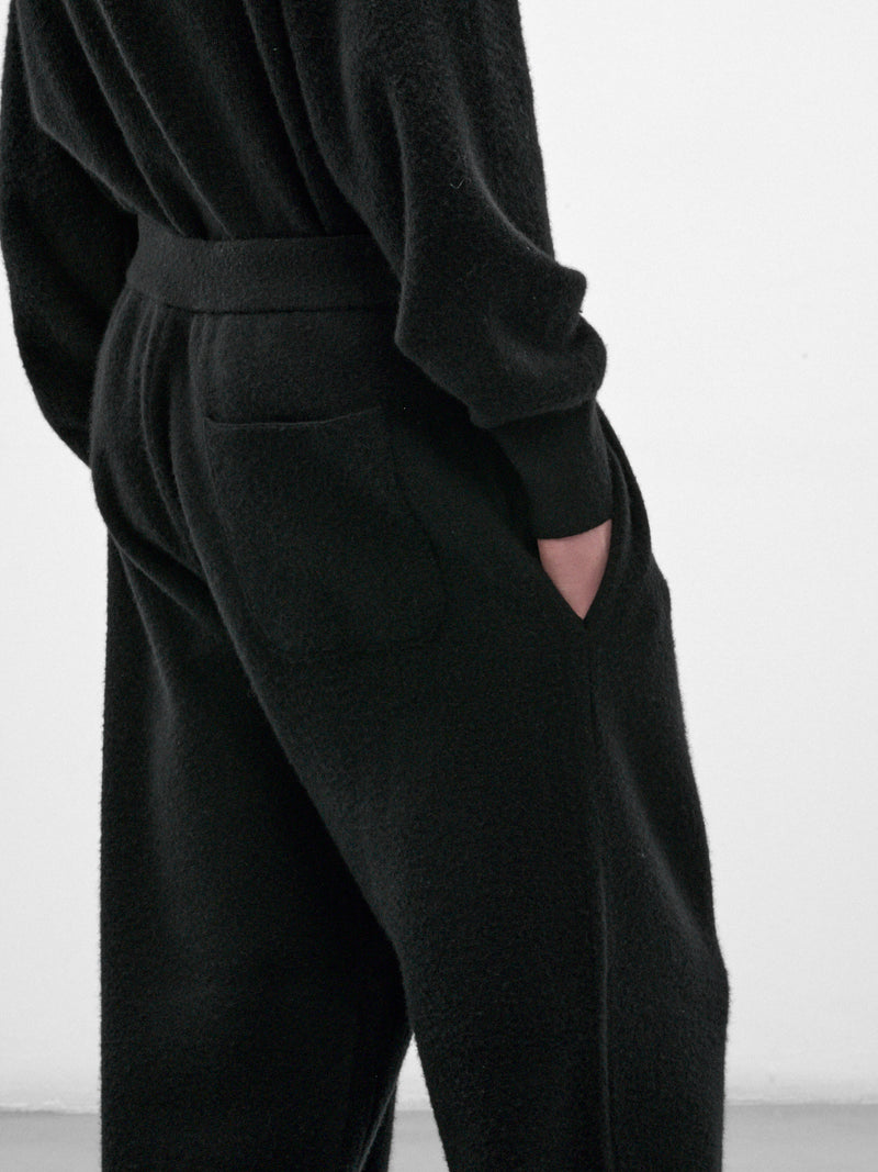 Black Wool Knit Easy Trousers (ST-1641-BLACK)
