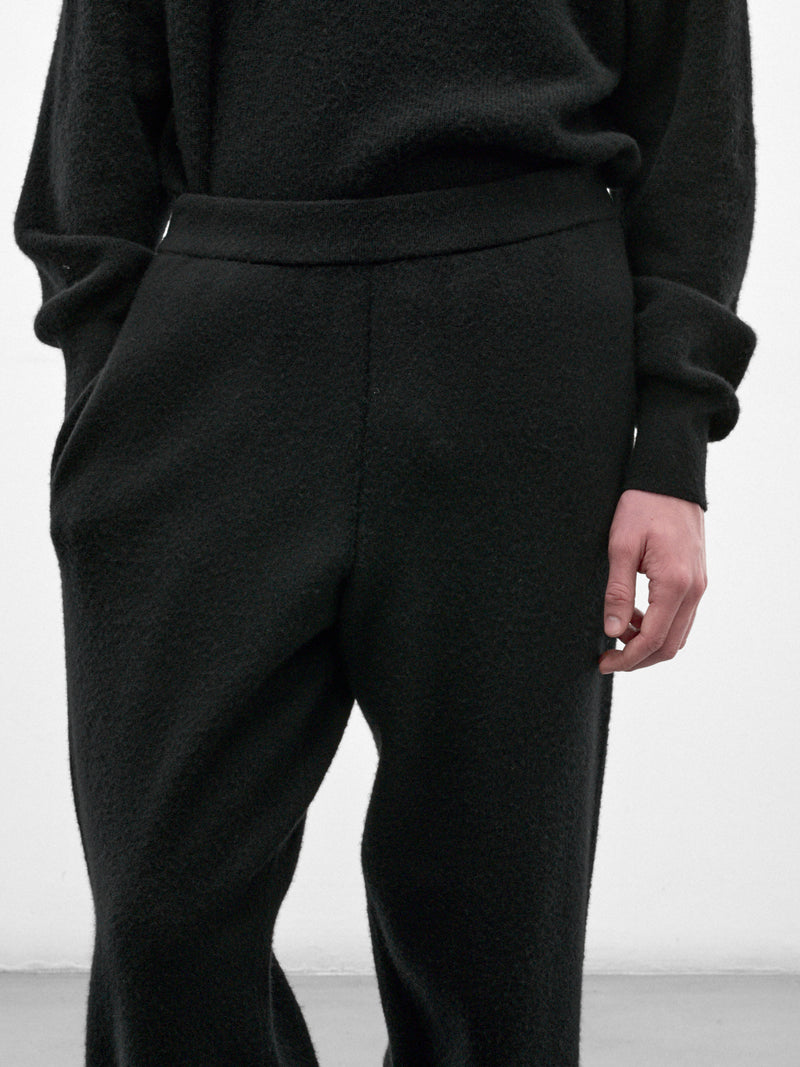 Black Wool Knit Easy Trousers (ST-1641-BLACK)
