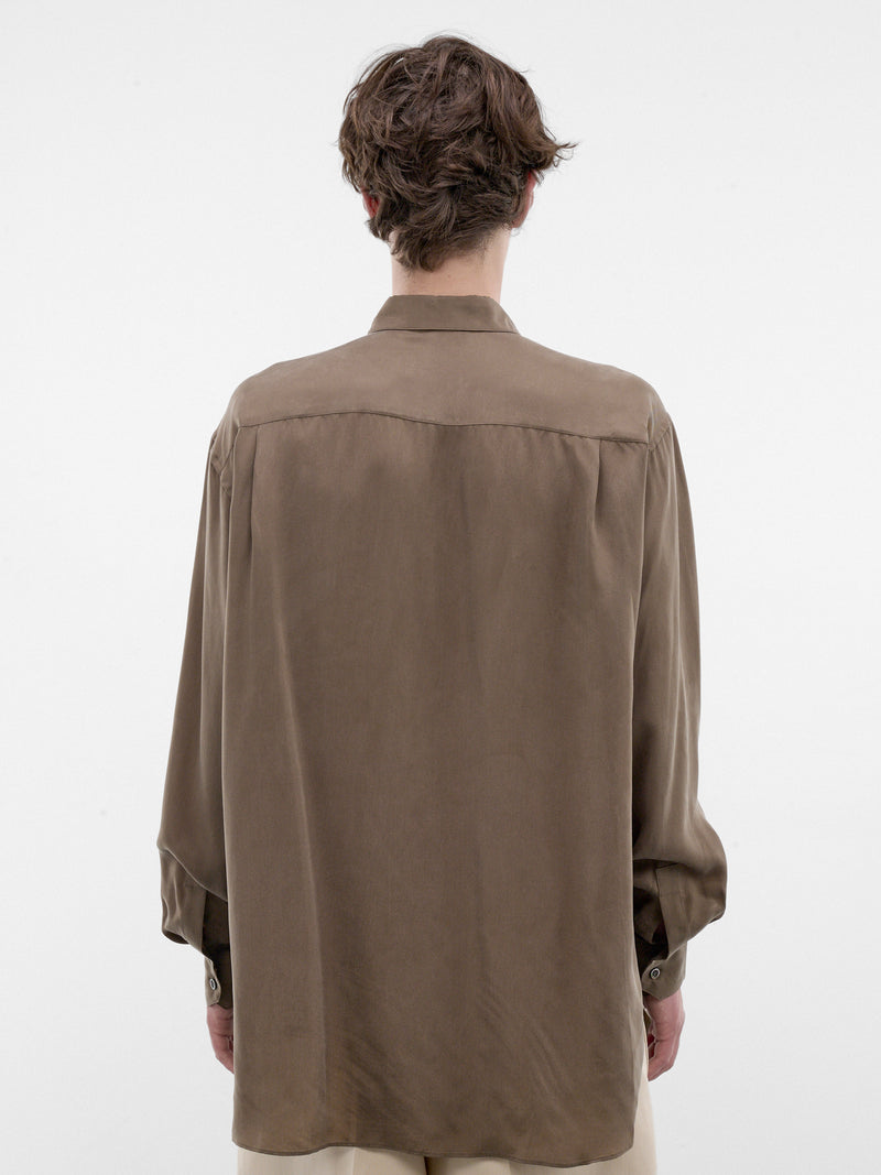 Khaki Cupro Button-Up Shirt (ST-1654-KHAKI)