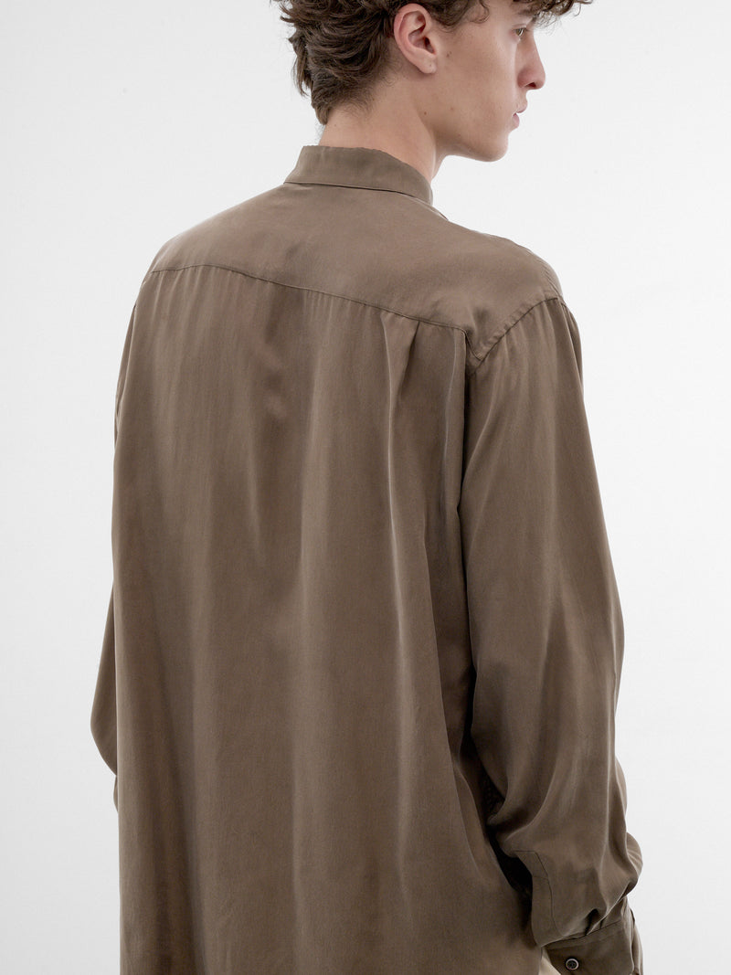 Khaki Cupro Button-Up Shirt (ST-1654-KHAKI)
