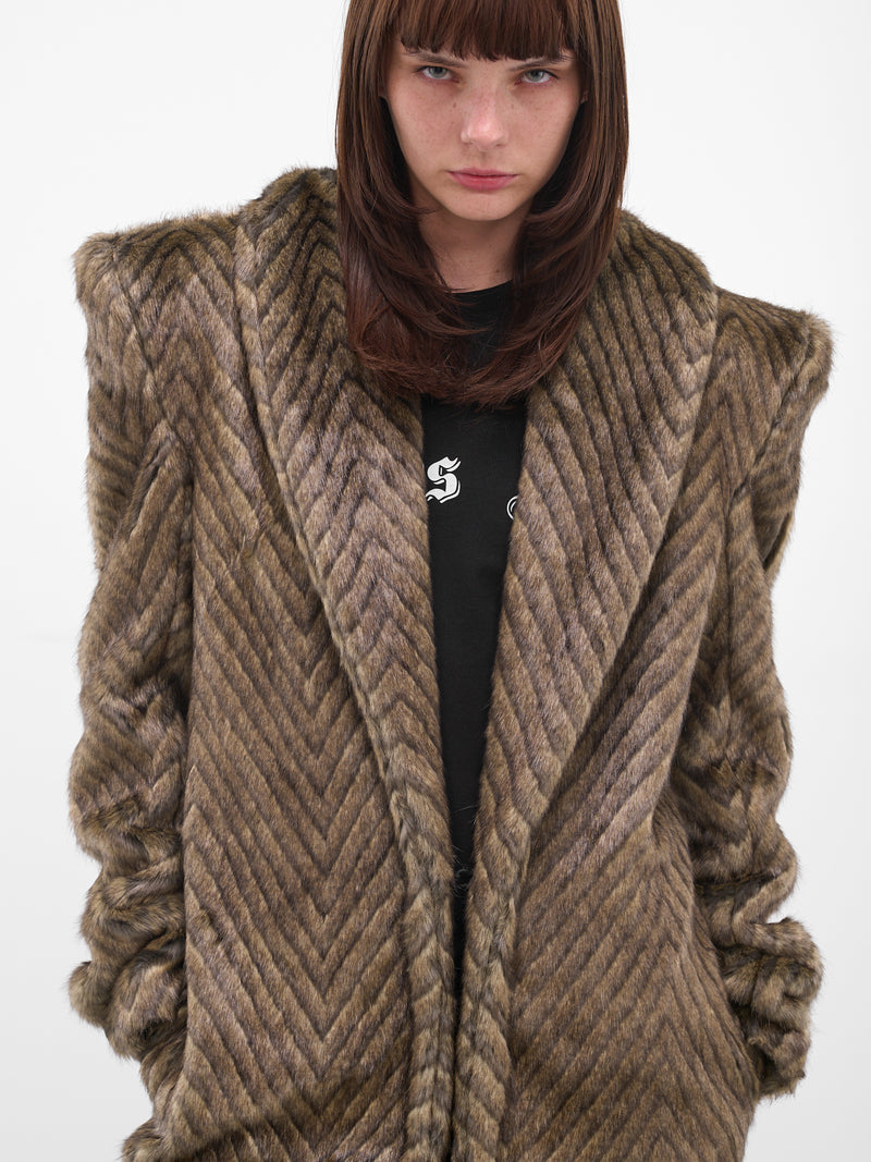 Brown 'St Moritz' Fur Coat (ST-MORITZ-FUR-BROWN)
