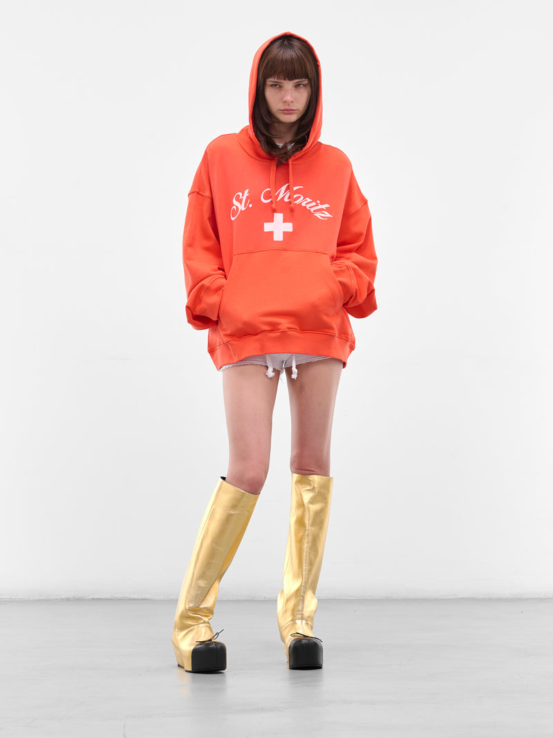 Orange 'St Moritz' Oversized Hoodie (ST-MORITZ-HOODIE-ORANGE)